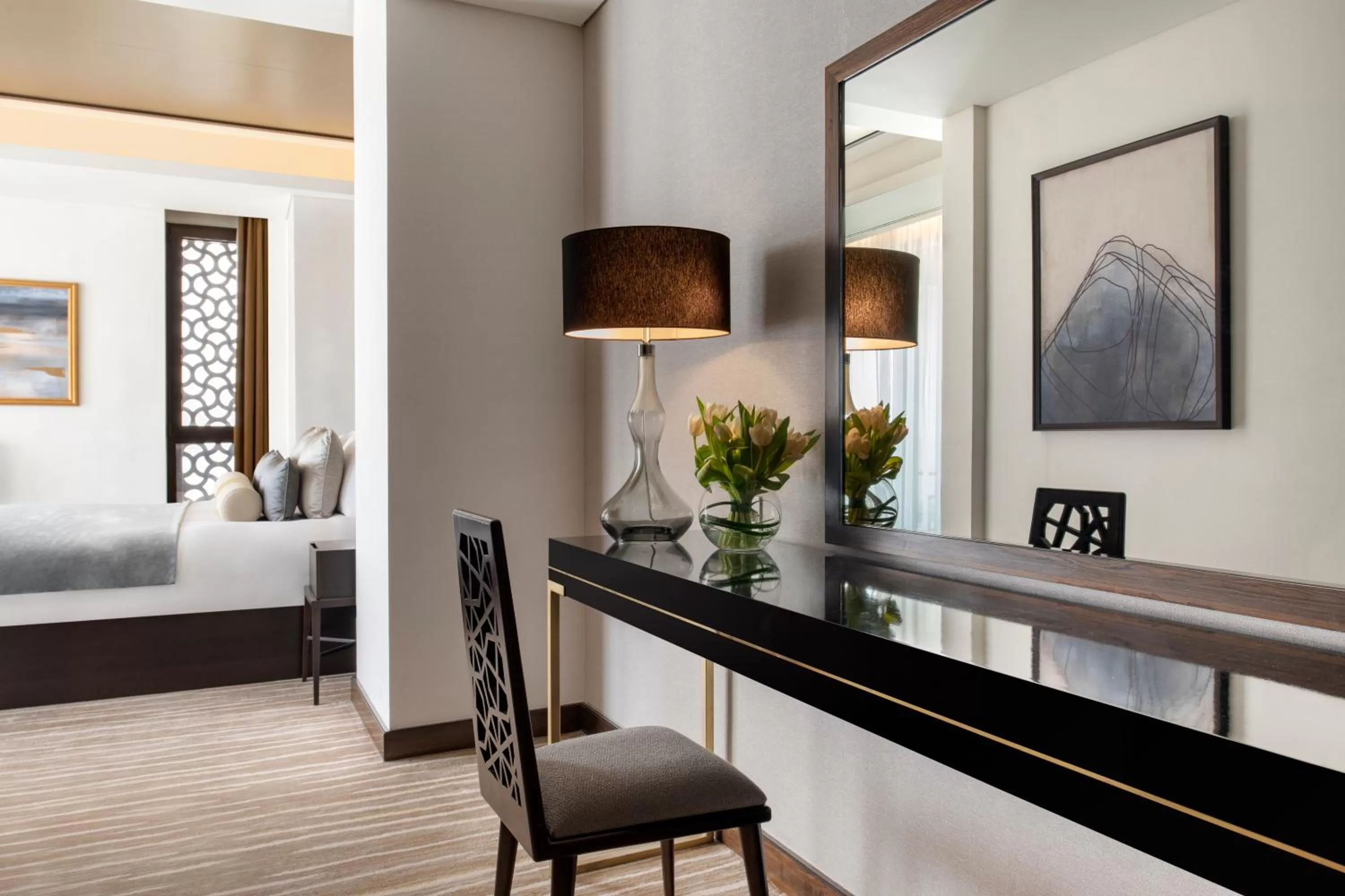 Bedroom, Bed in Alwadi Hotel Doha - MGallery Collection