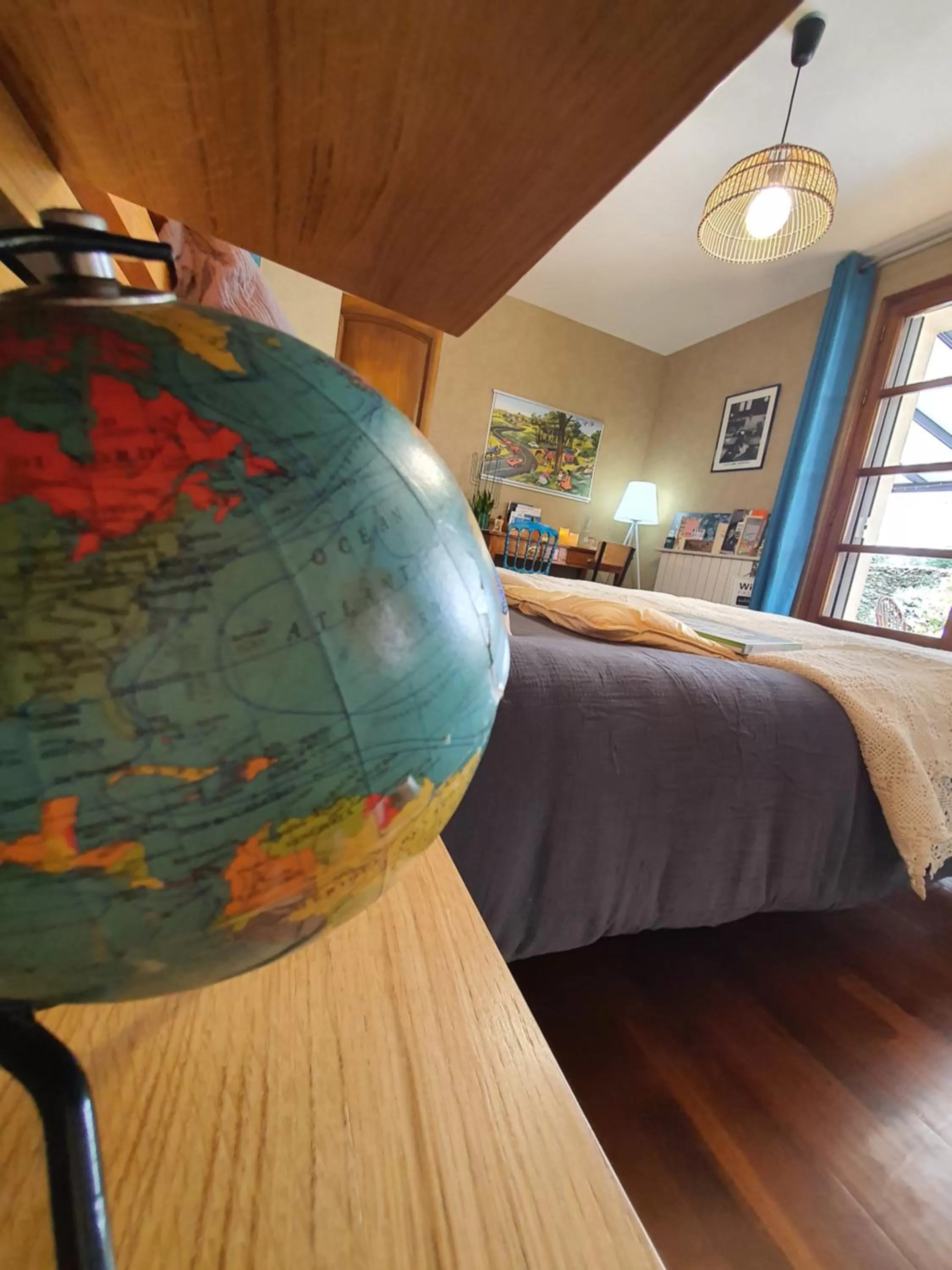 Decorative detail, Bed in A l'Ecole Buissonnière, chambre d'hôtes en Sidobre