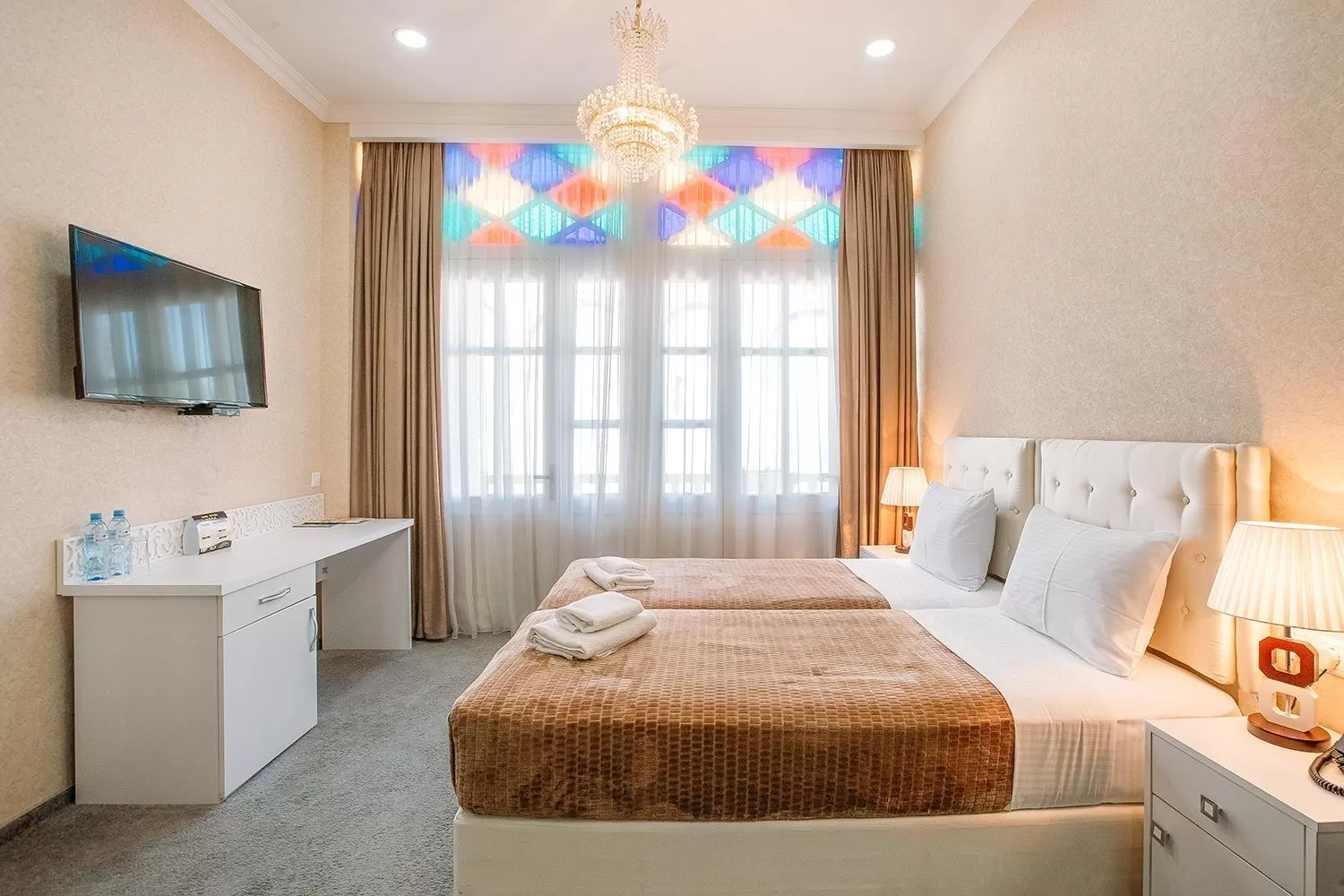 Bed in Hotel Aivani Old Tbilisi