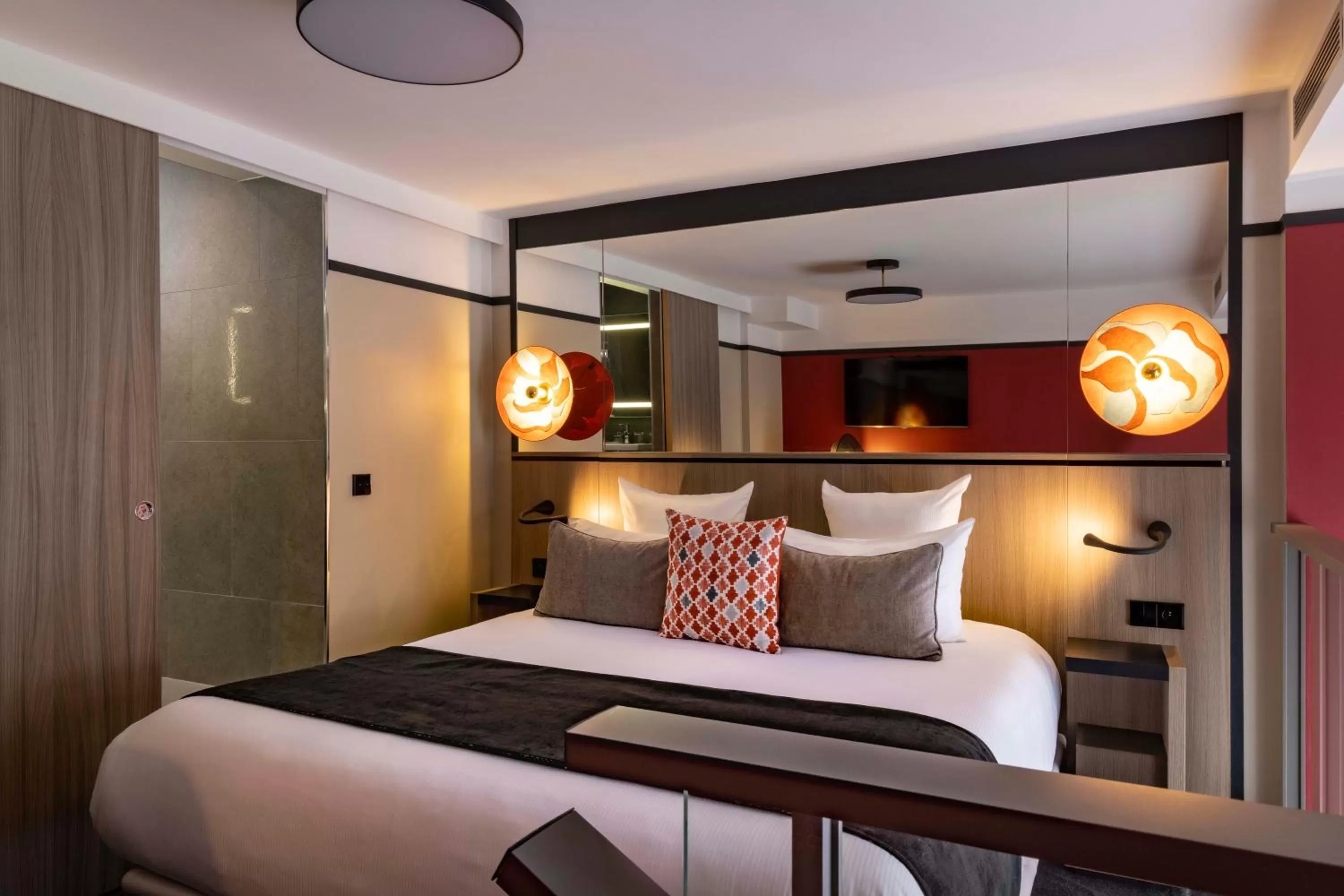 Bed in Hôtel Opéra Liège