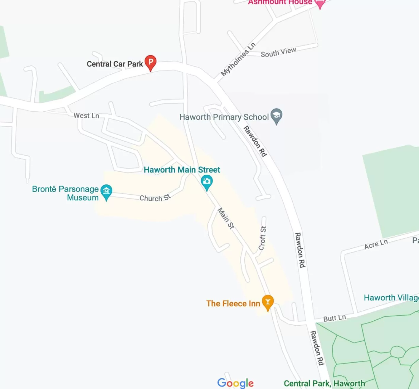 Location, Bird's-eye View in The Fleece Inn