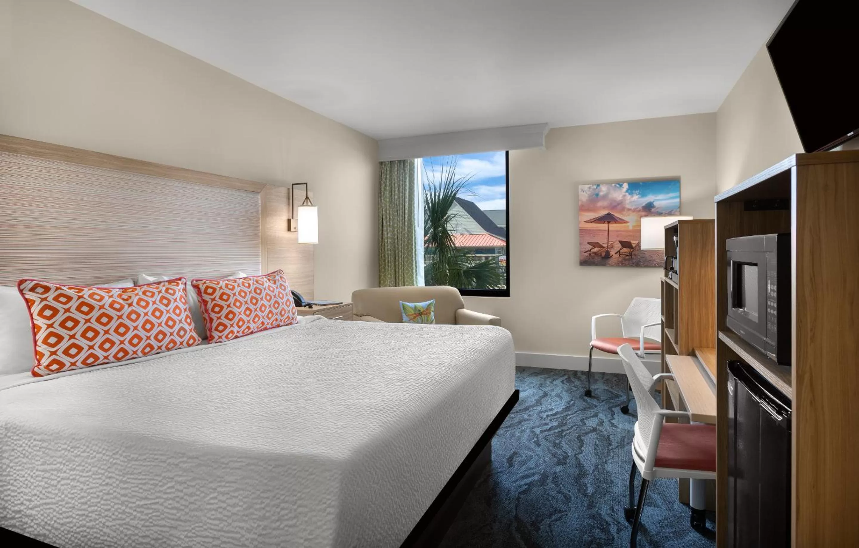 Bed in Surfside Beach Oceanfront Hotel