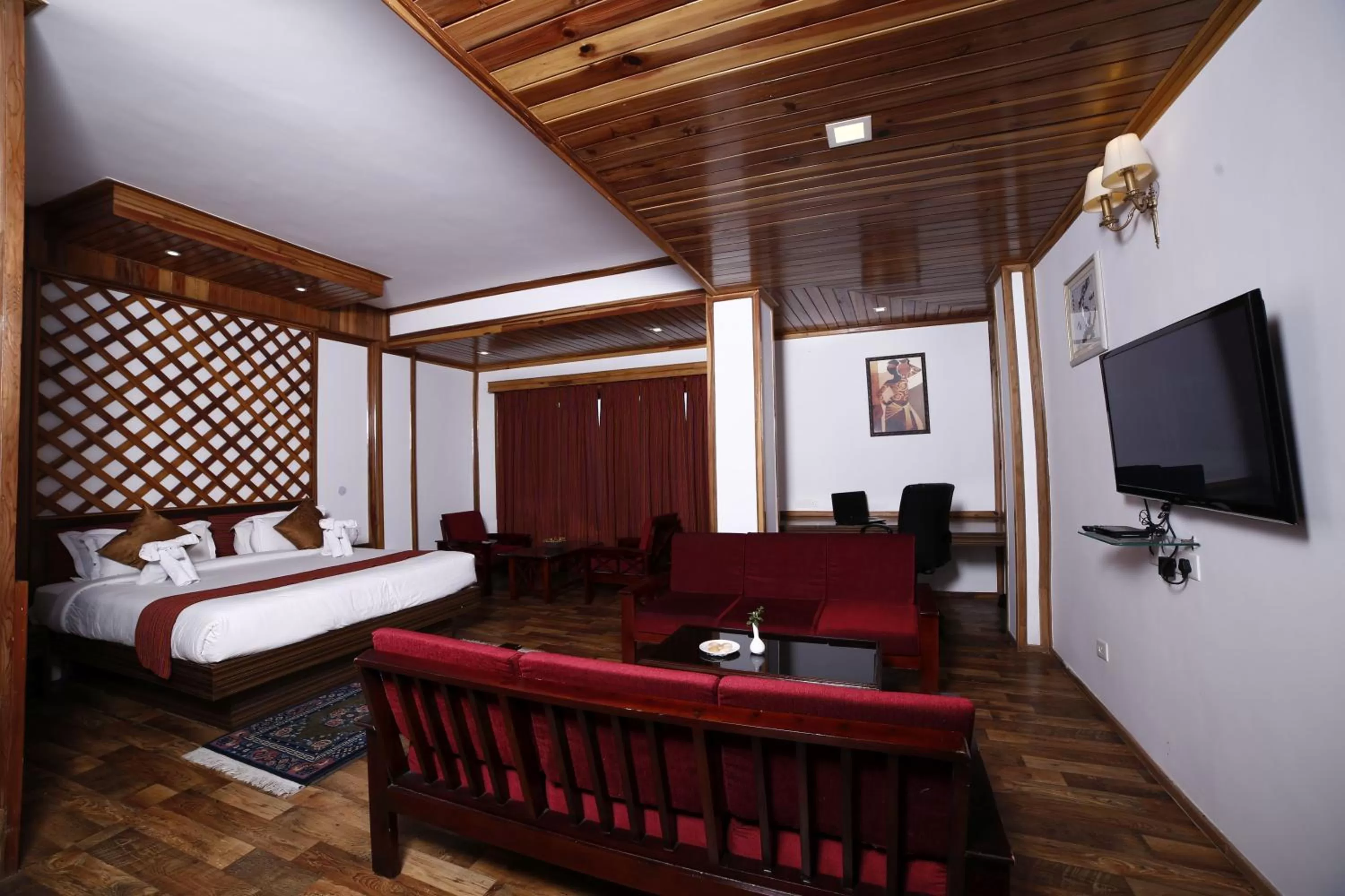 Seating area, Bed in Yangthang Heritage