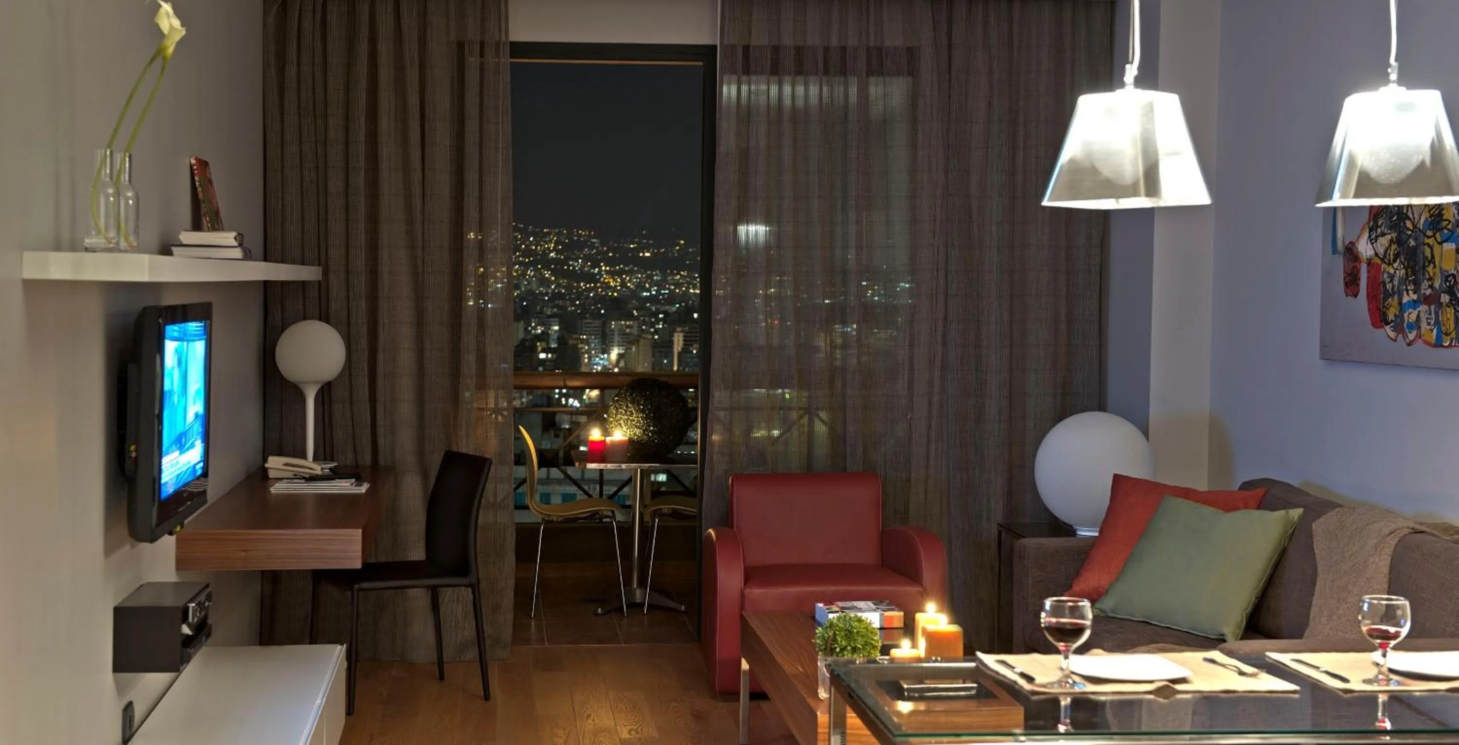 Living room in ParkTower Suites