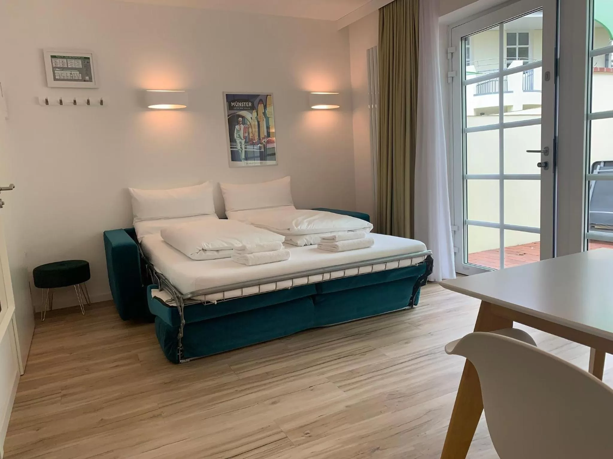 Living room, Bed in Park-Lodge Am Rohrbusch