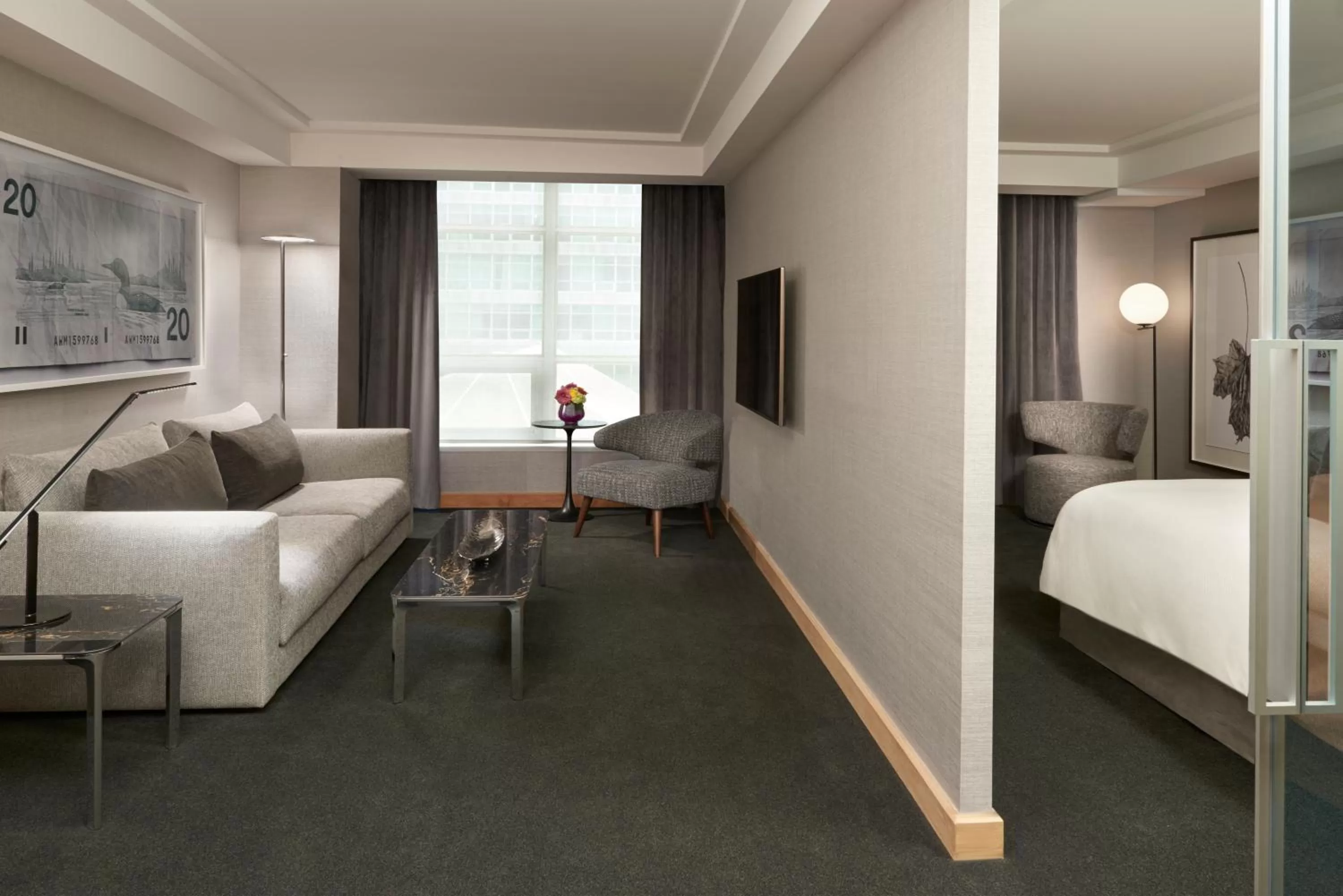 Seating area, Bed in SoHo Hotel Toronto