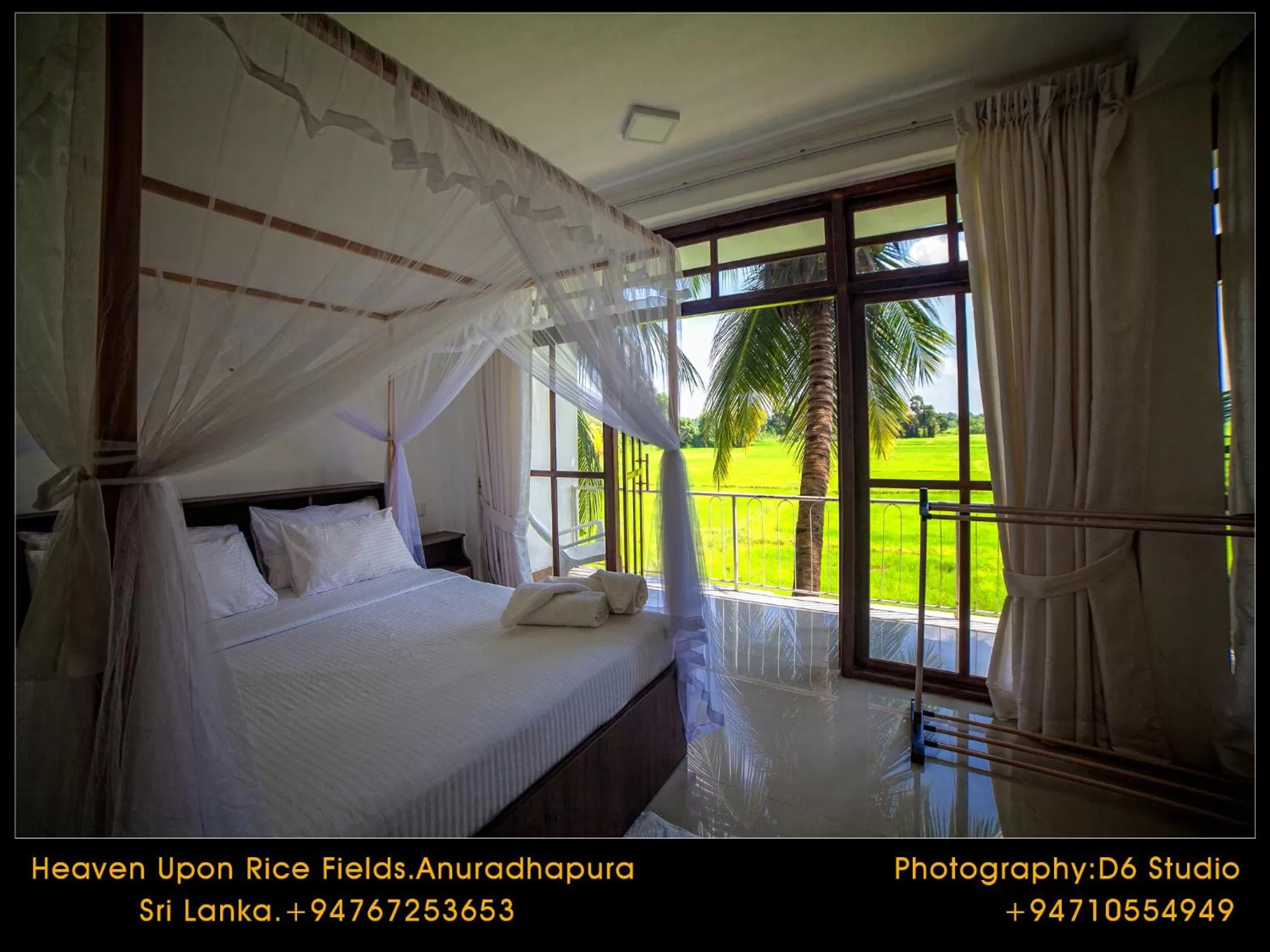 Bedroom, Bed in Heaven Upon Rice Fields