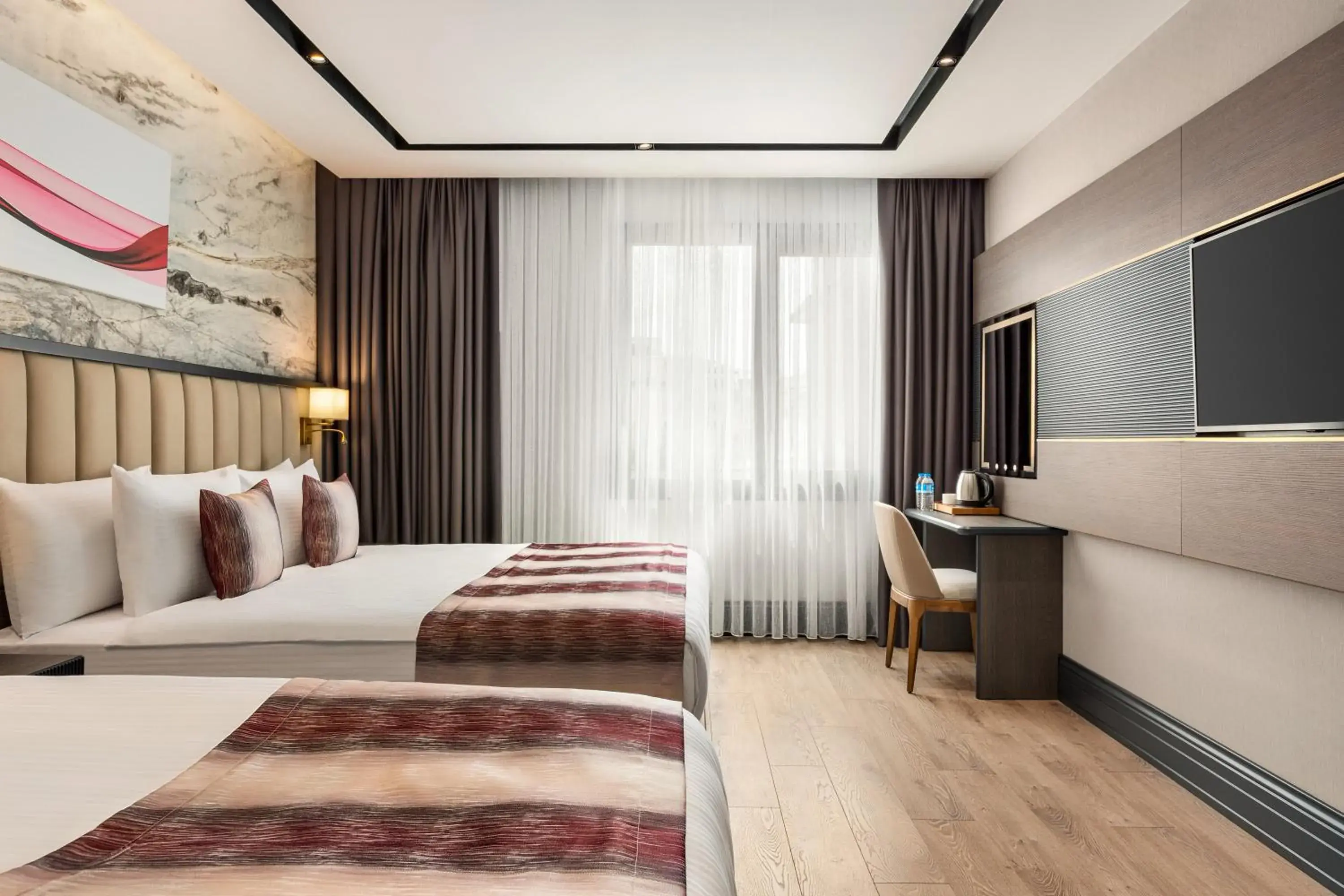 Standard Triple Room with Three Single Beds in Ramada by Wyndham Istanbul Umraniye Standard Triple Room with Three Single Beds in Ramada by Wyndham Istanbul Umraniye