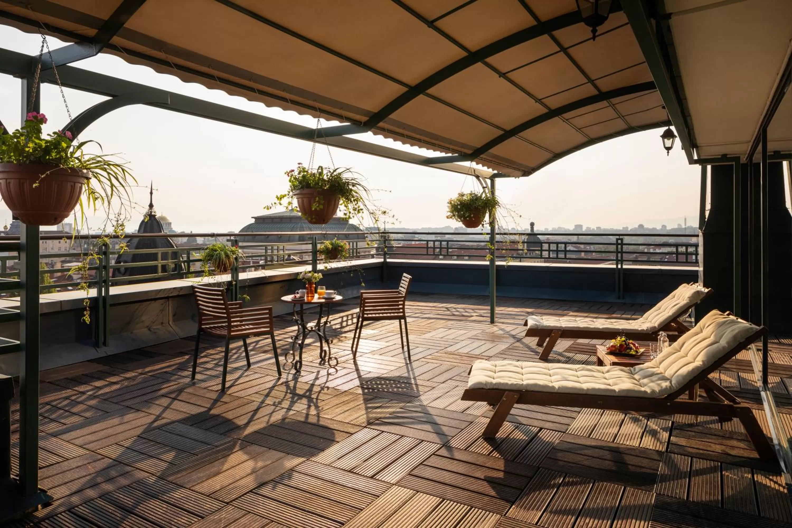 Panorama Suite on the Top Floor with Terrace and Free Transfers in Grand Hotel Sofia - Top Location, The Most Spacious Rooms in the City, Secured Paid Underground Parking