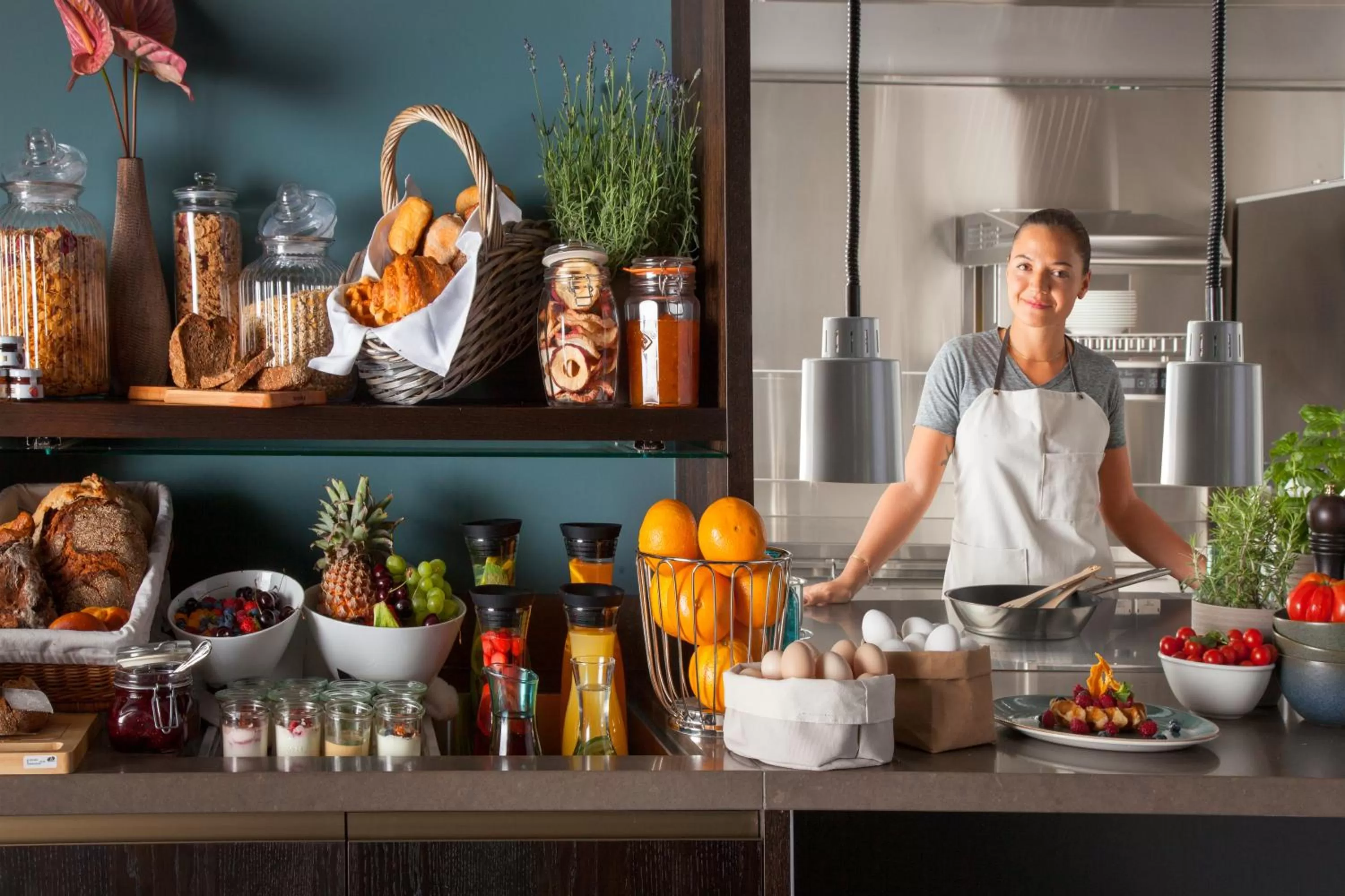 Buffet breakfast in Acasa Suites Zurich Oerlikon