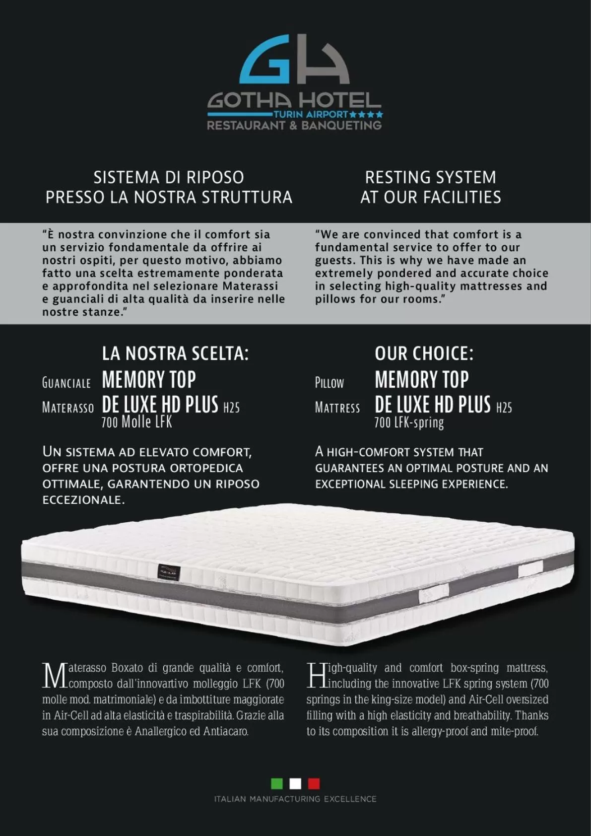 Bed in Gotha Hotel Turin Airport