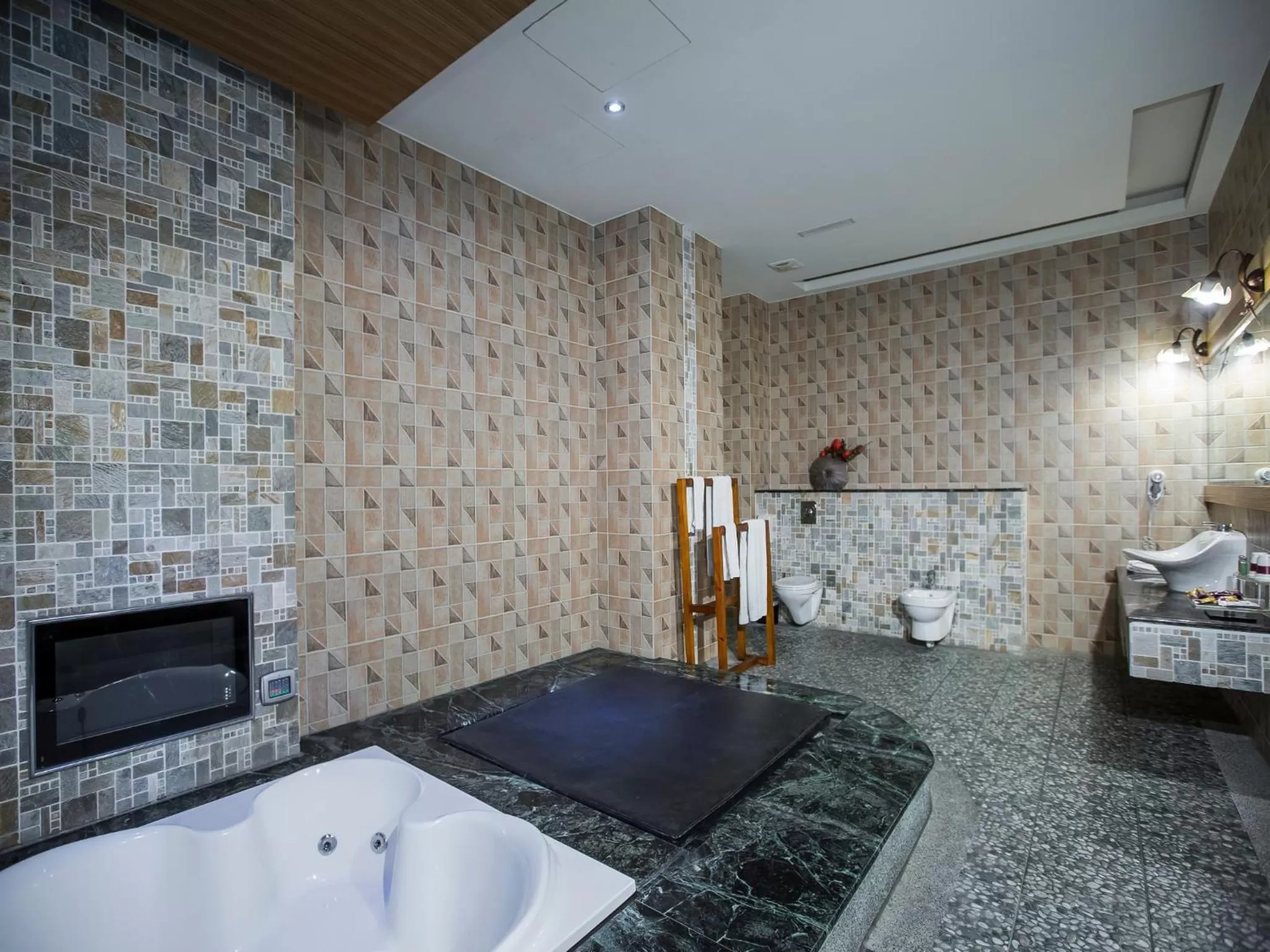 Bathroom, Bed in Moon Area Motel