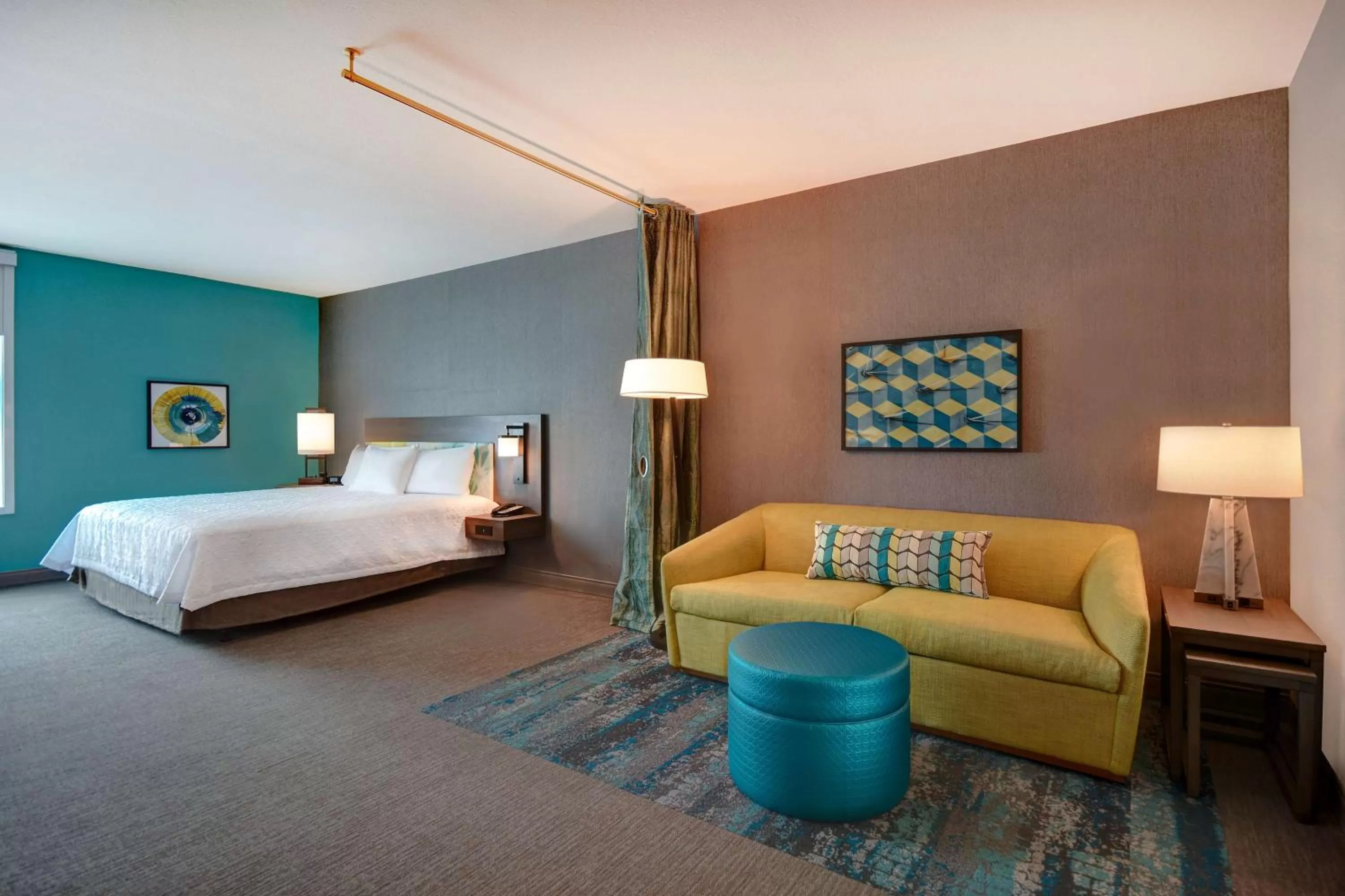 Living room, Bed in Home2 Suites By Hilton Tucson Downtown