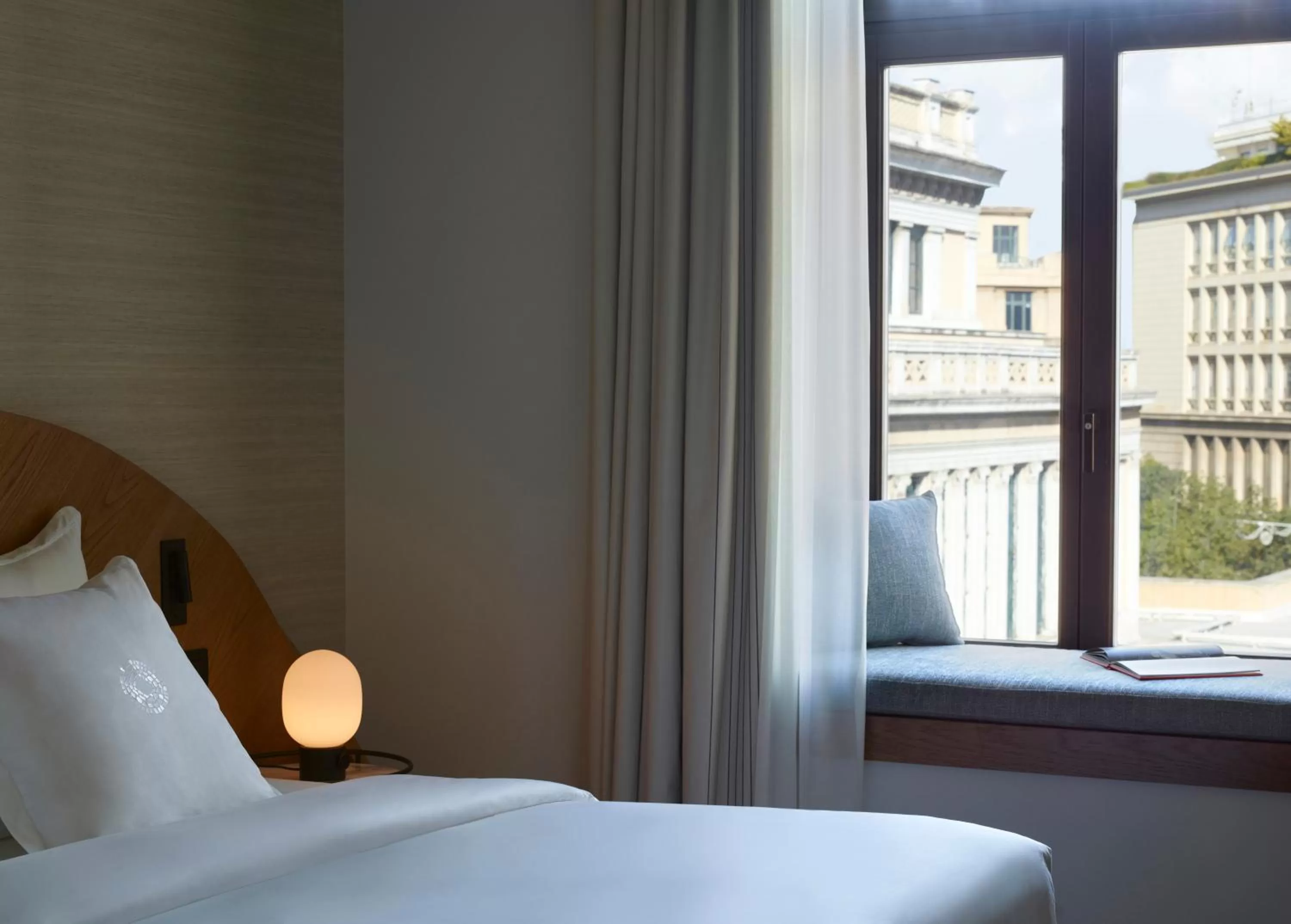 View (from property/room), Bed in xenodocheio Milos