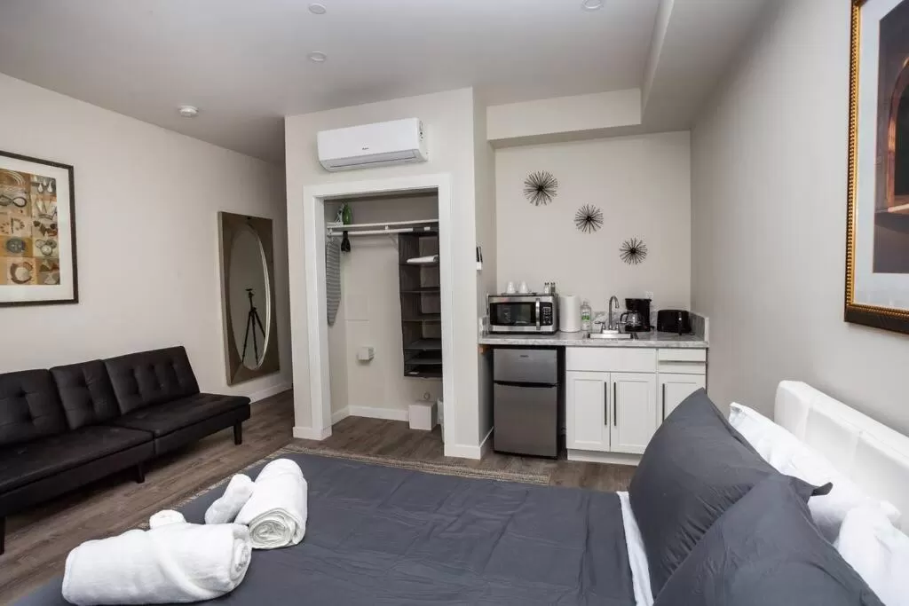 Seating Area in Studio with Large Balcony- San Diego Gateway