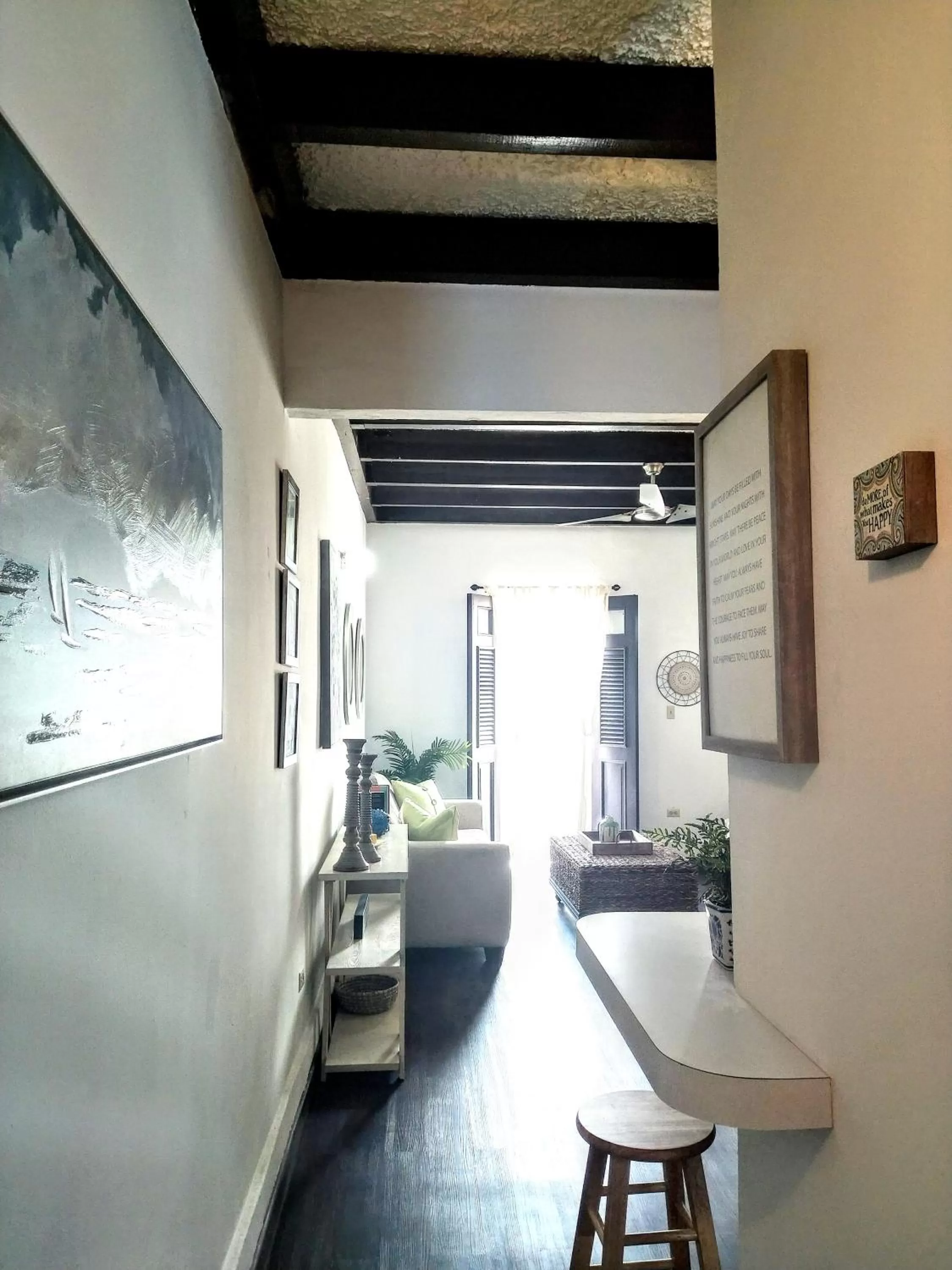 Living room in La Capitana Old San Juan Building