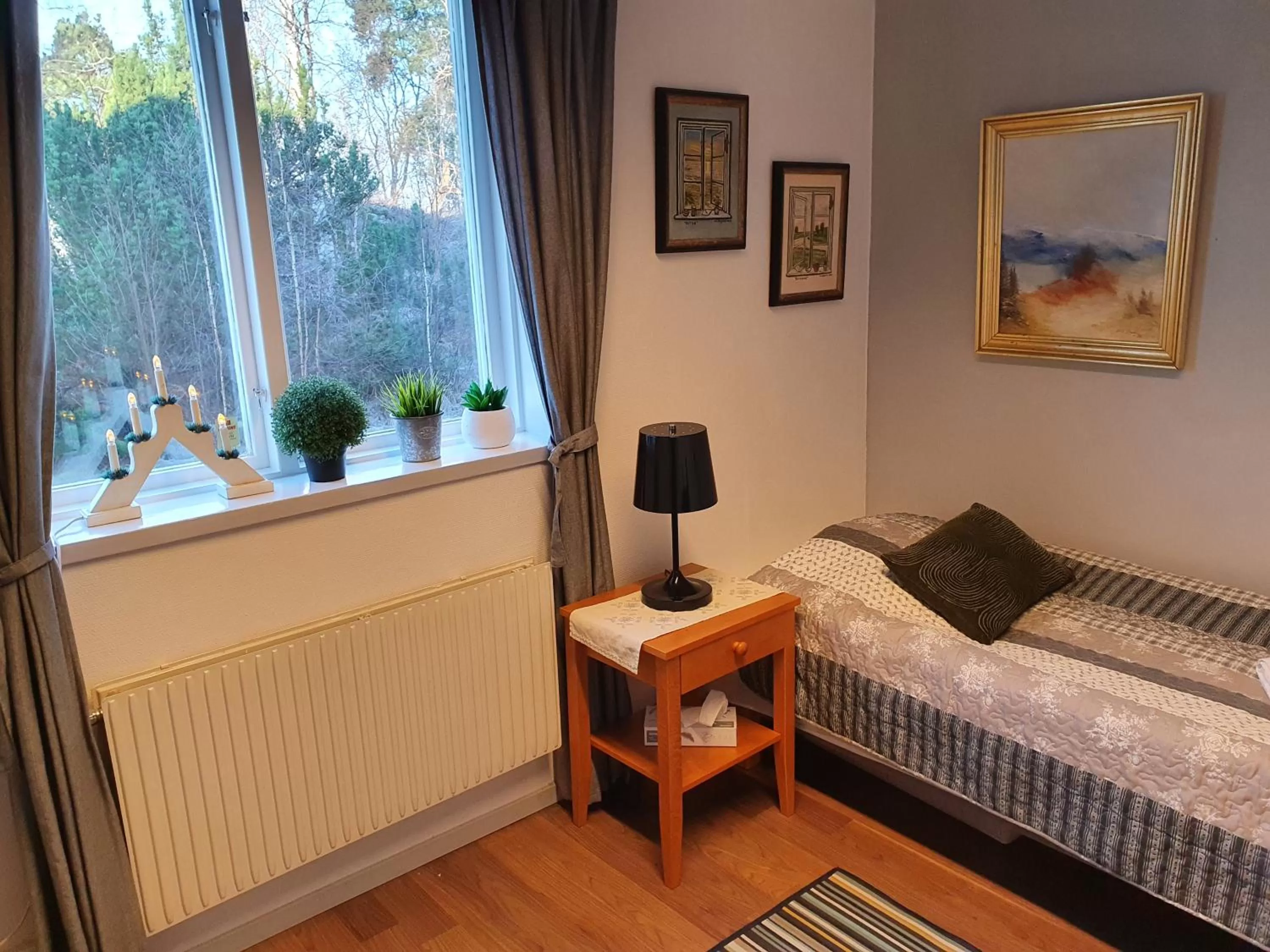 Garden view, Bed in Brukshotellet Skinnsberg