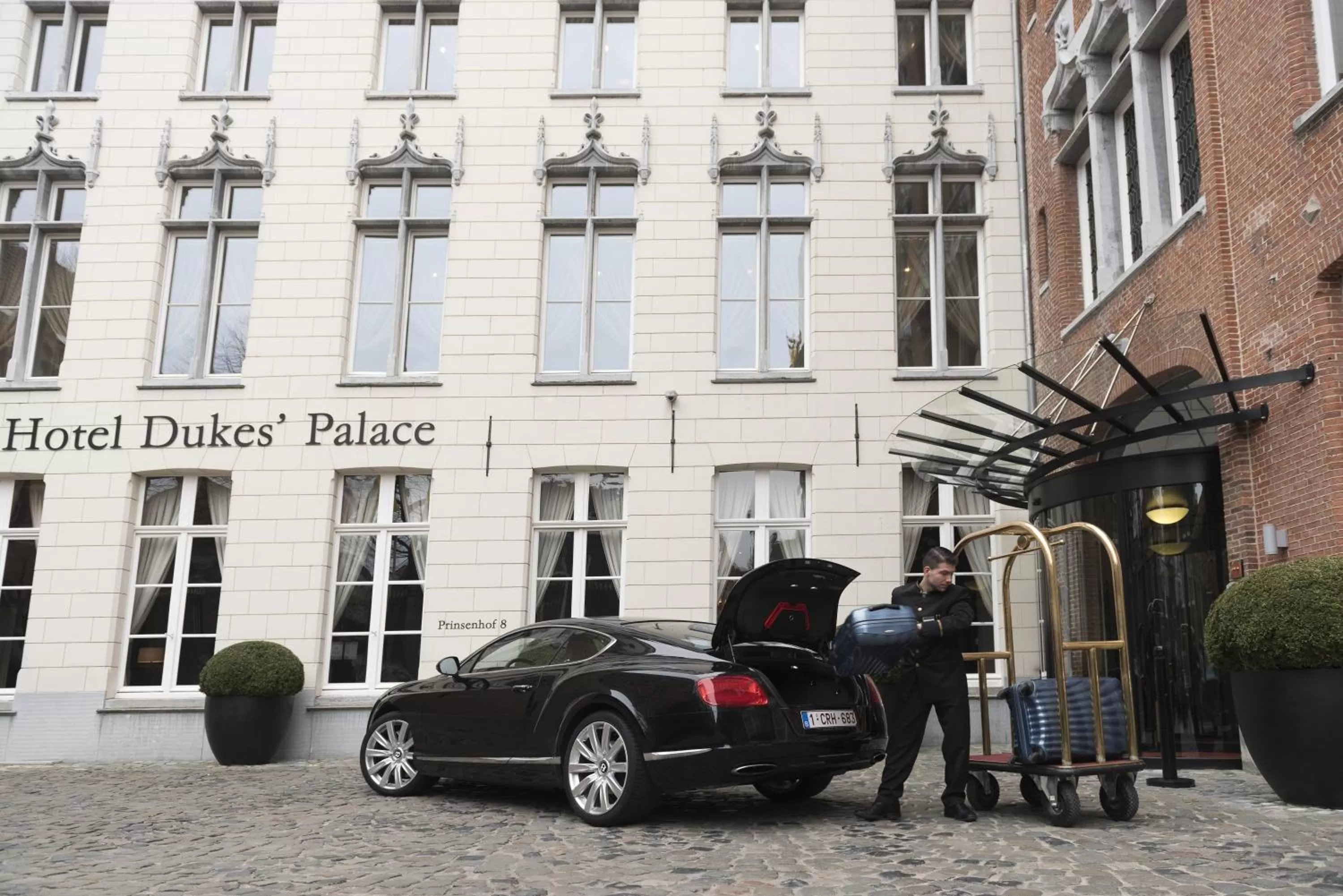 Facade/entrance in Dukes' Palace Brugge - by Dukes' Hotel Collection