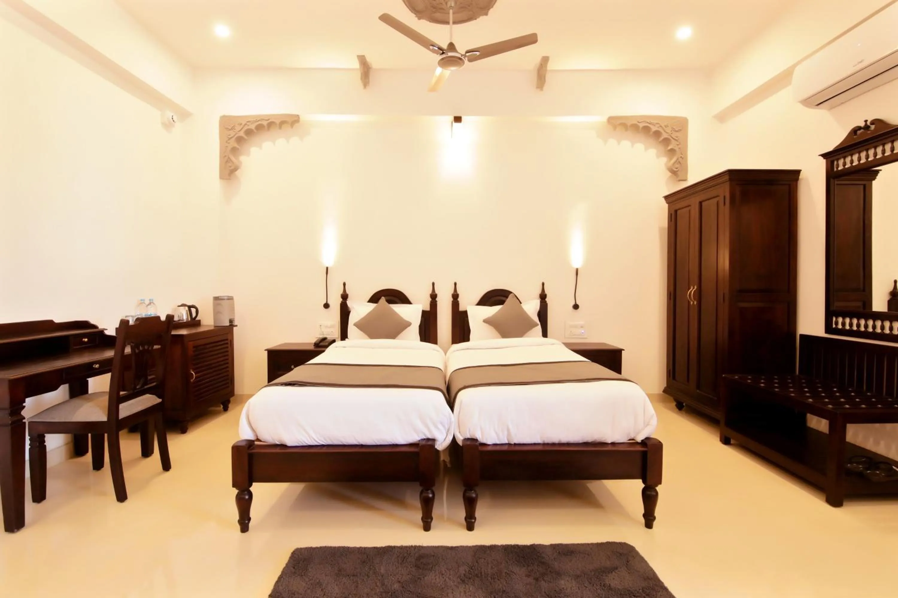 Bed in The Kanchangarh Resort