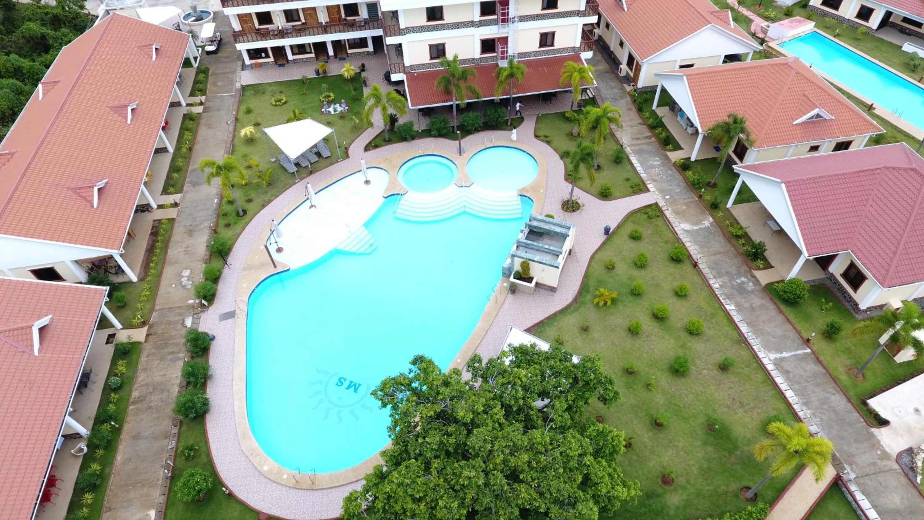 Swimming pool, Bird's-eye View in Jugalis Hotel and Restaurant