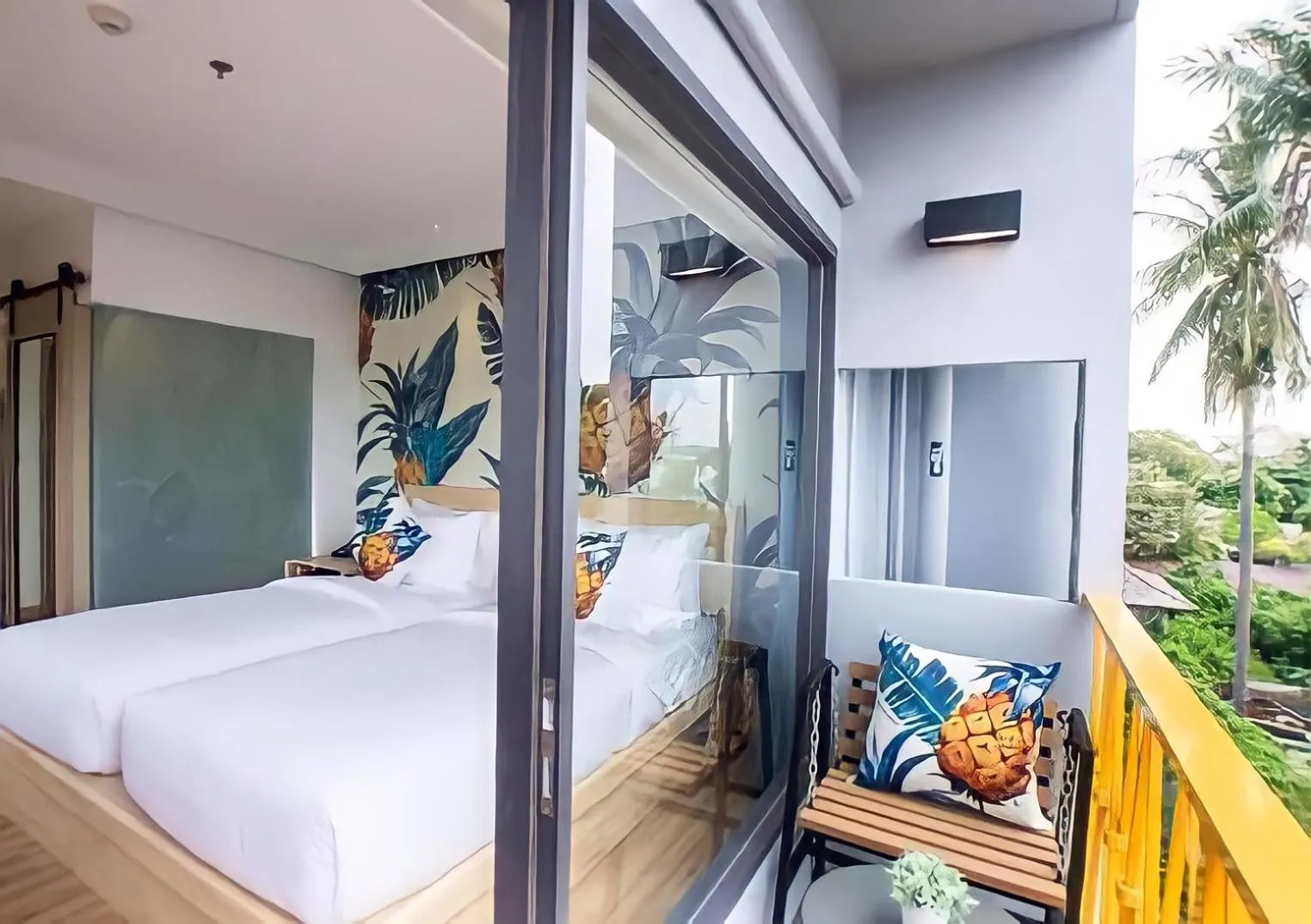 Balcony/Terrace, Bed in Lub d Koh Samui Chaweng Beach - Beachfront & Vibrant Social Vibe