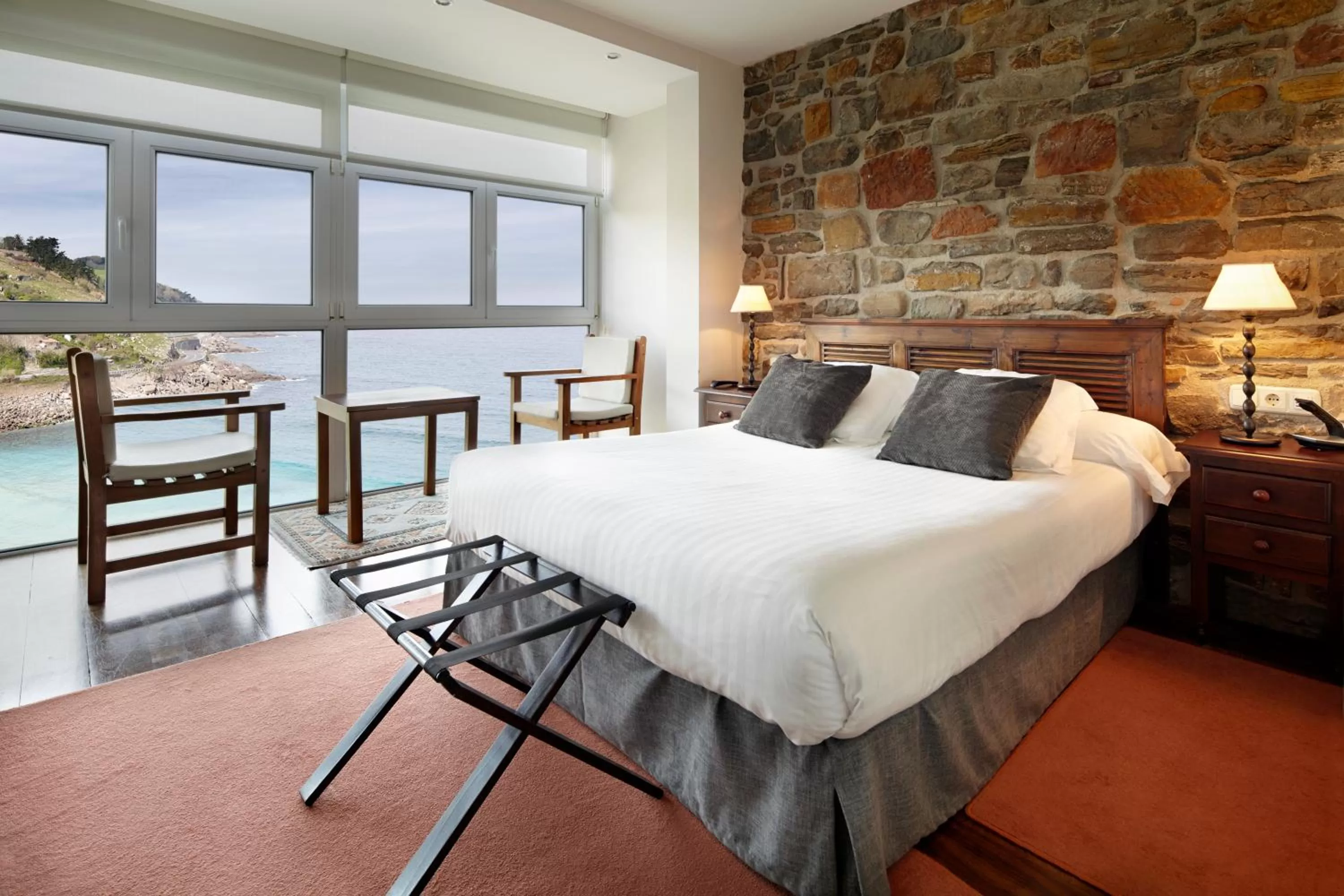 Bedroom, Bed in Saiaz Getaria Hotela