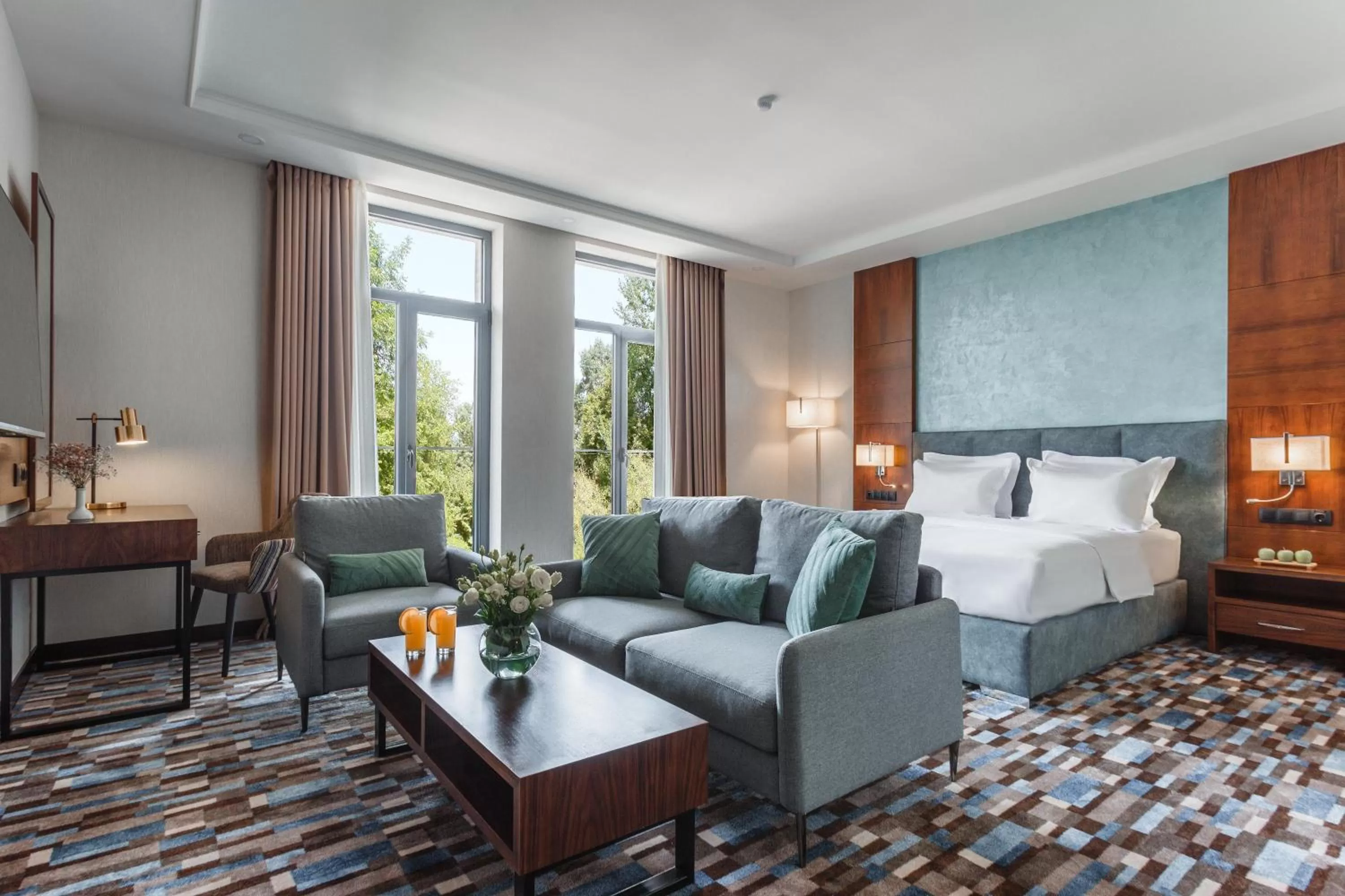 Seating area, Bed in ATECA Hotel Suites Tashkent