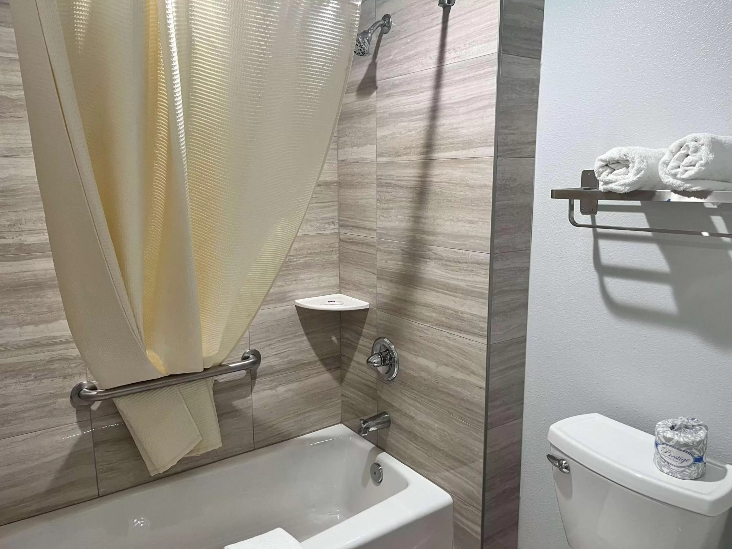 Bedroom, Bathroom in Studio 6 Suites Escondido CA