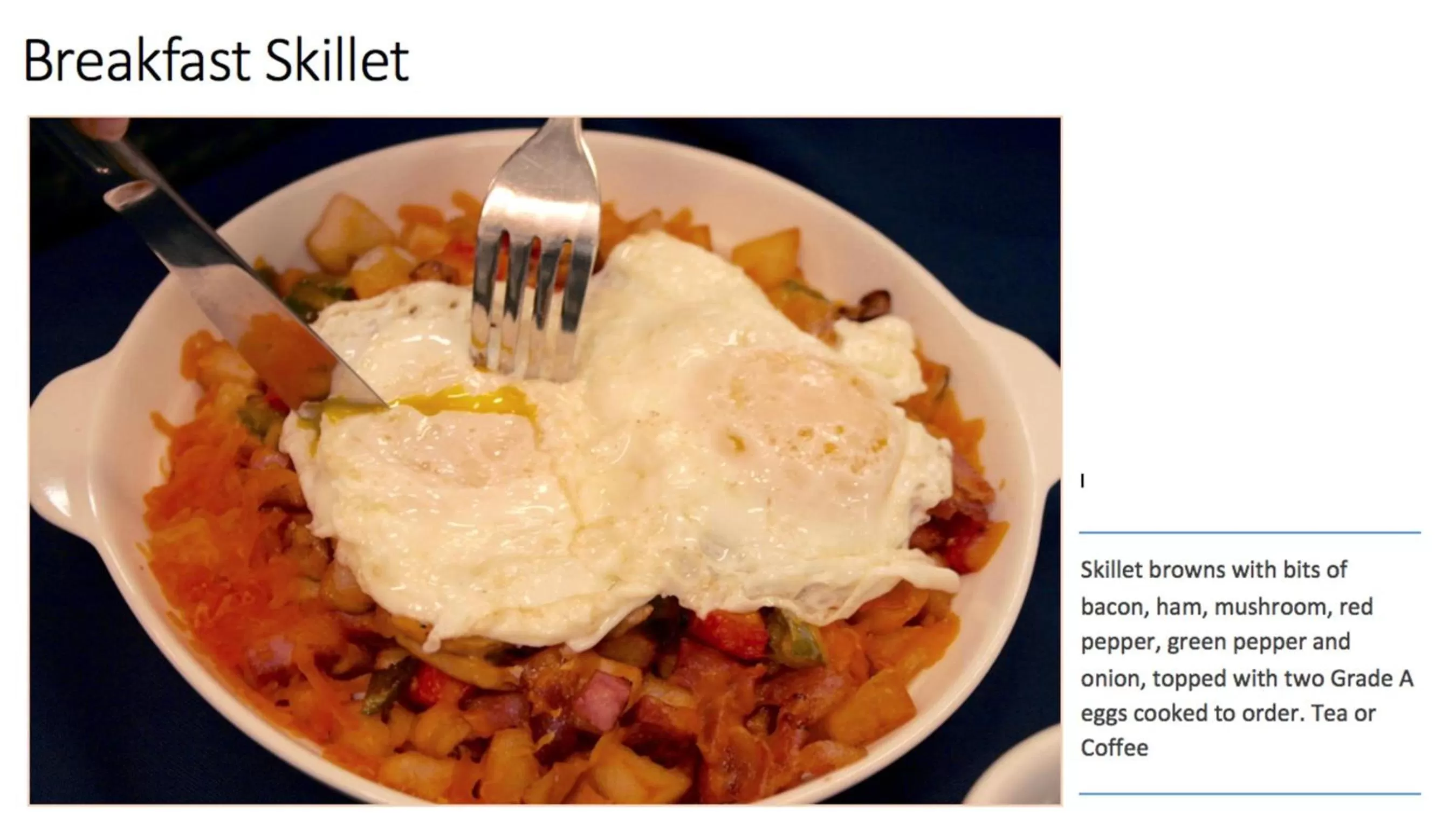 Food close-up in St Christopher's Hotel