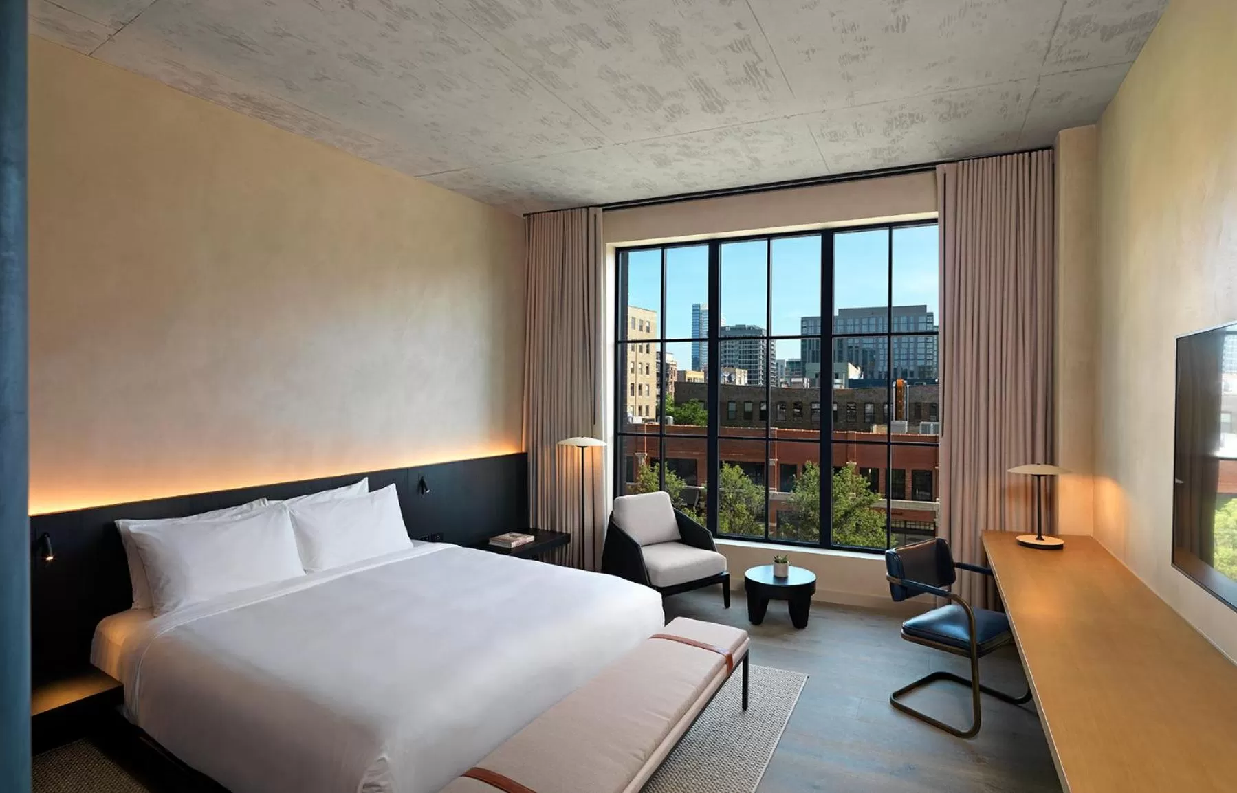 View (from property/room), Bed in Nobu Hotel Chicago