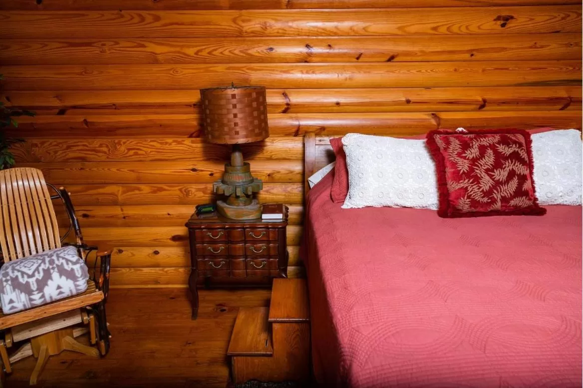 View (from property/room), Bed in Mountain Aire Cottages, Inn, & Glamping