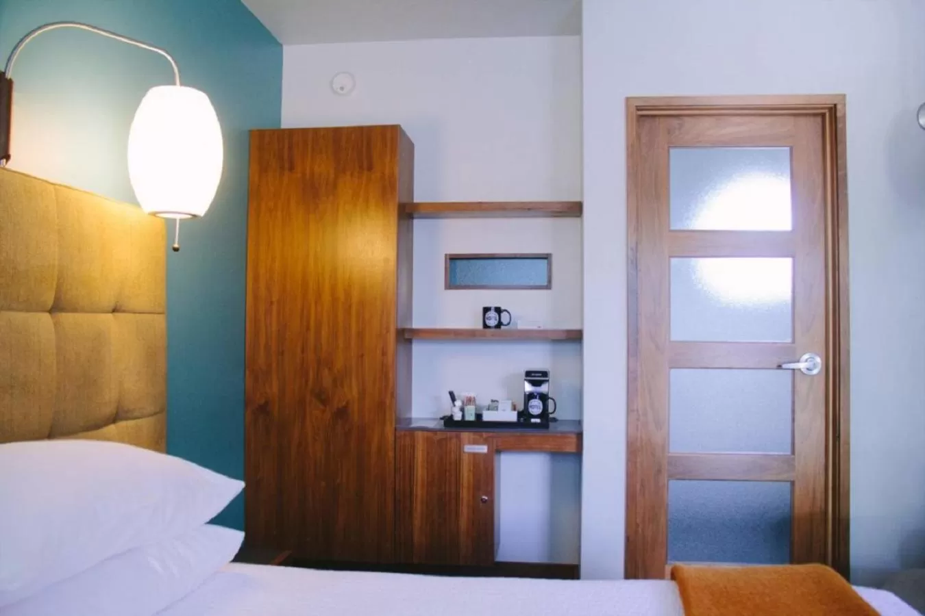 Bathroom, Bed in Modern Hotel