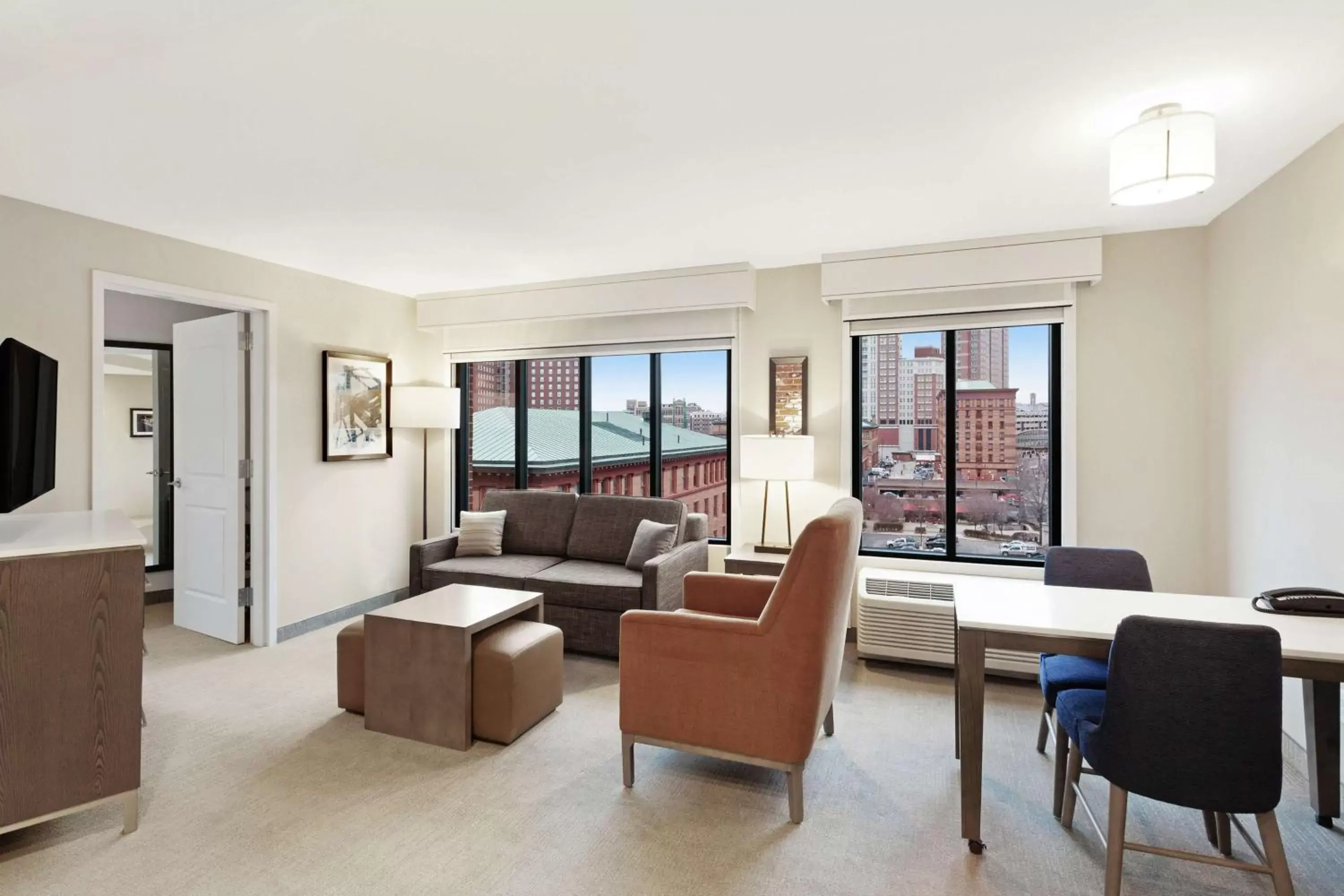 One-Bedroom Corner King Suite - Hearing Accessible in Homewood Suites by Hilton Providence Downtown One-Bedroom Corner King Suite - Hearing Accessible in Homewood Suites by Hilton Providence Downtown