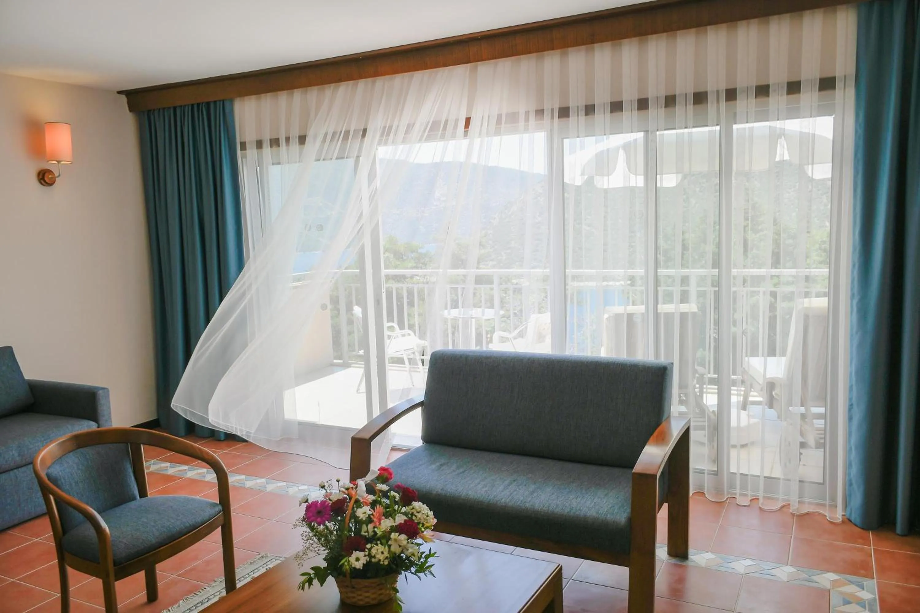 Seating area in Happy Hotel Kalkan