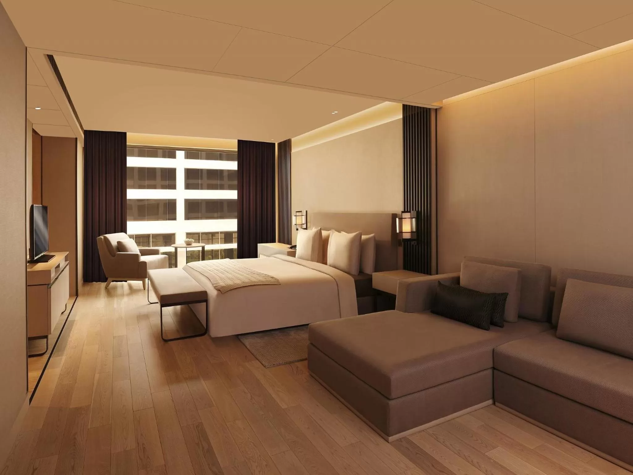 Bedroom, Bed in Roseate House New Delhi