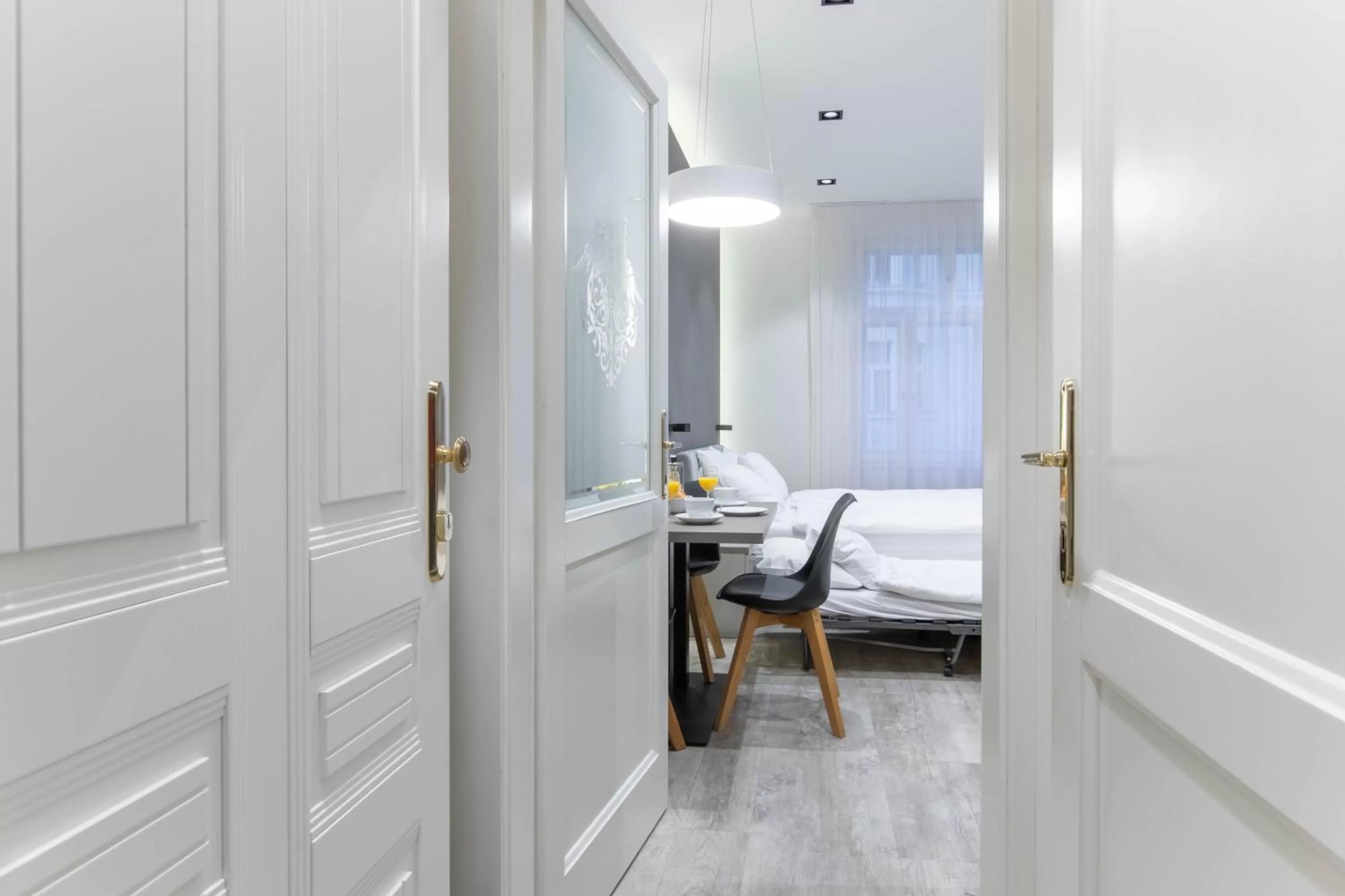 Bed in Lampi Aparthotel Prague