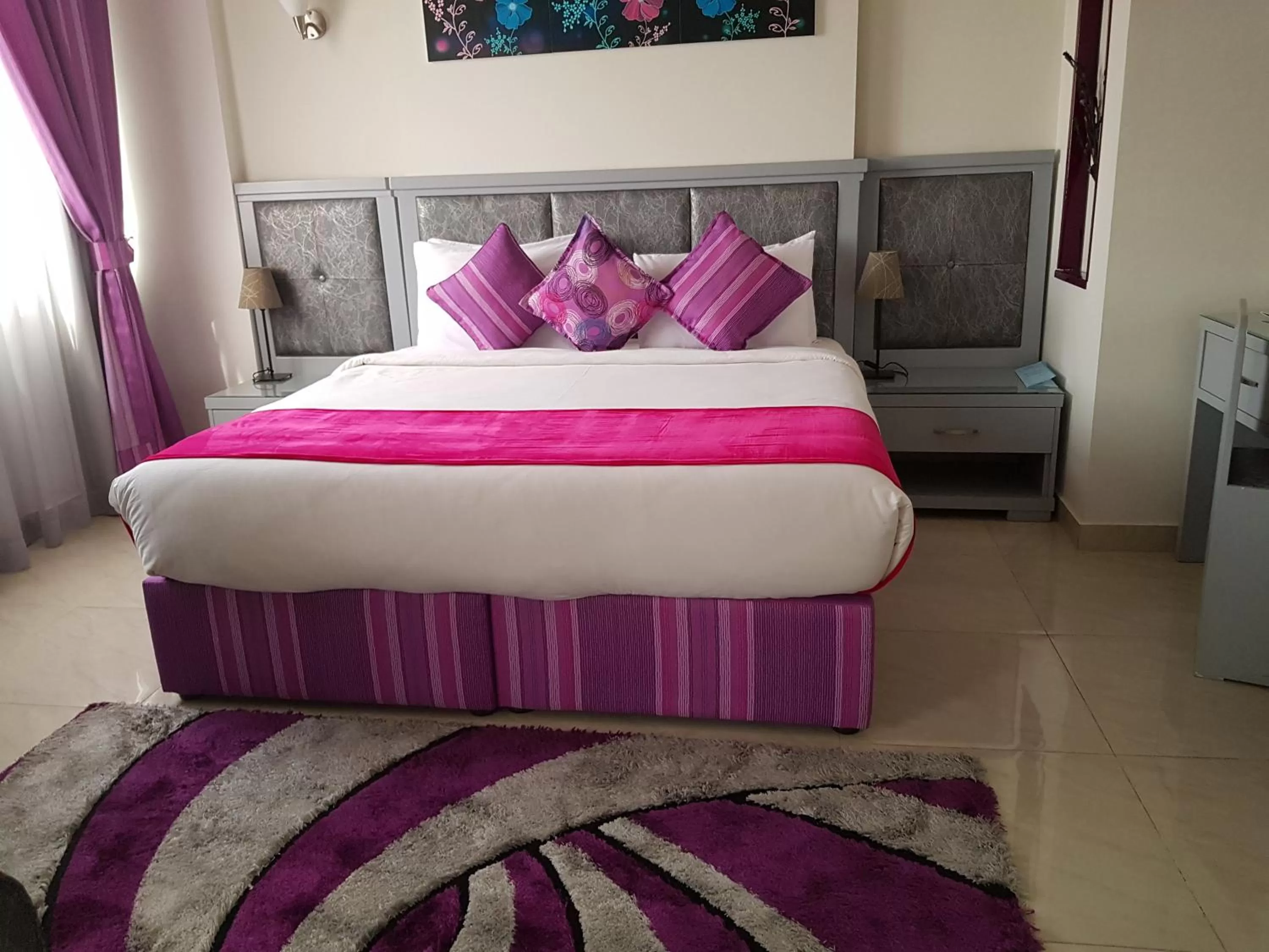 Bed in Kuwait Continental Hotel