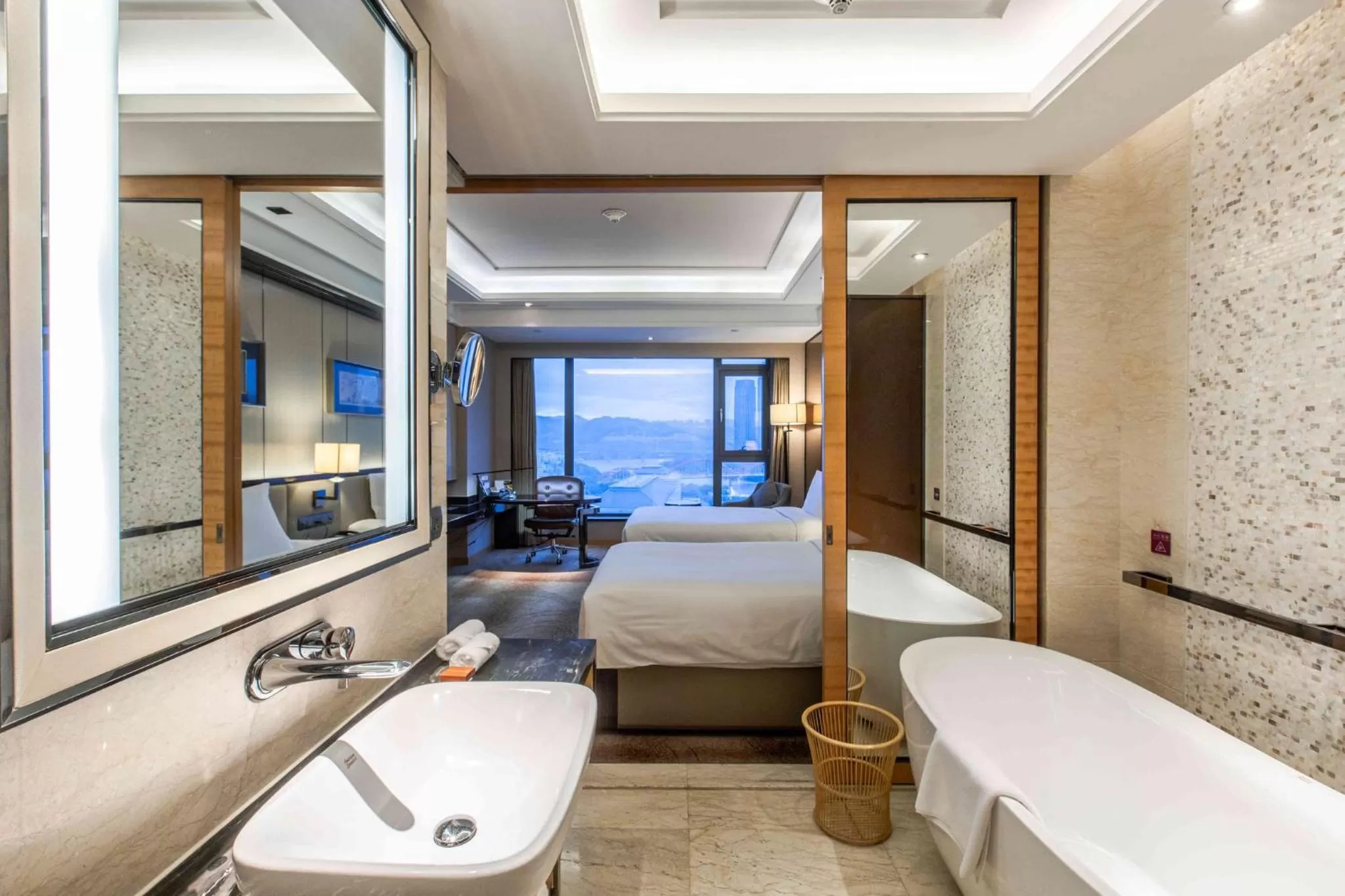 Bathroom, Bed in Crowne Plaza Hotel Lanzhou by IHG