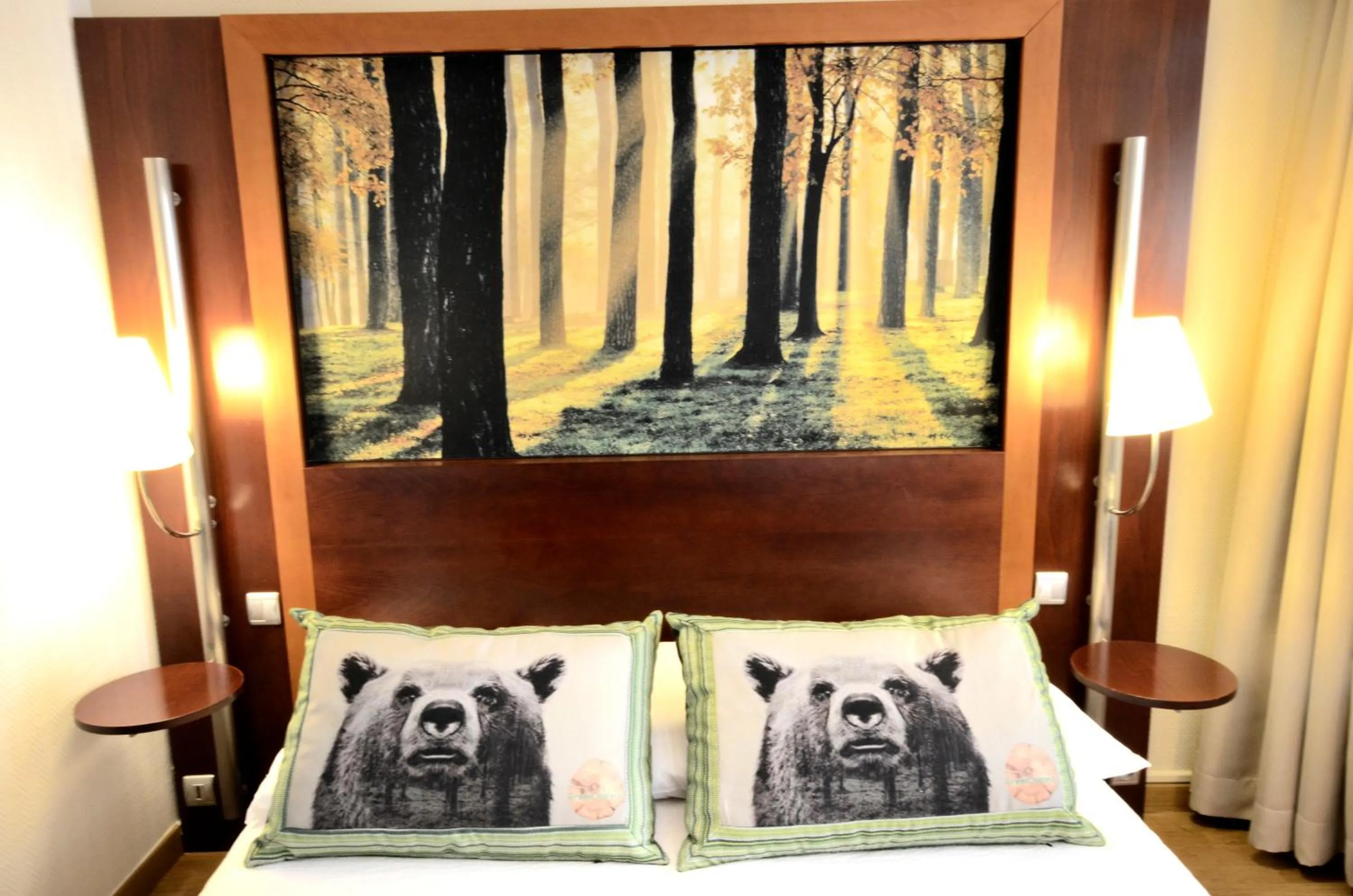 Decorative detail, Bed in Green hotels Confort Paris 13