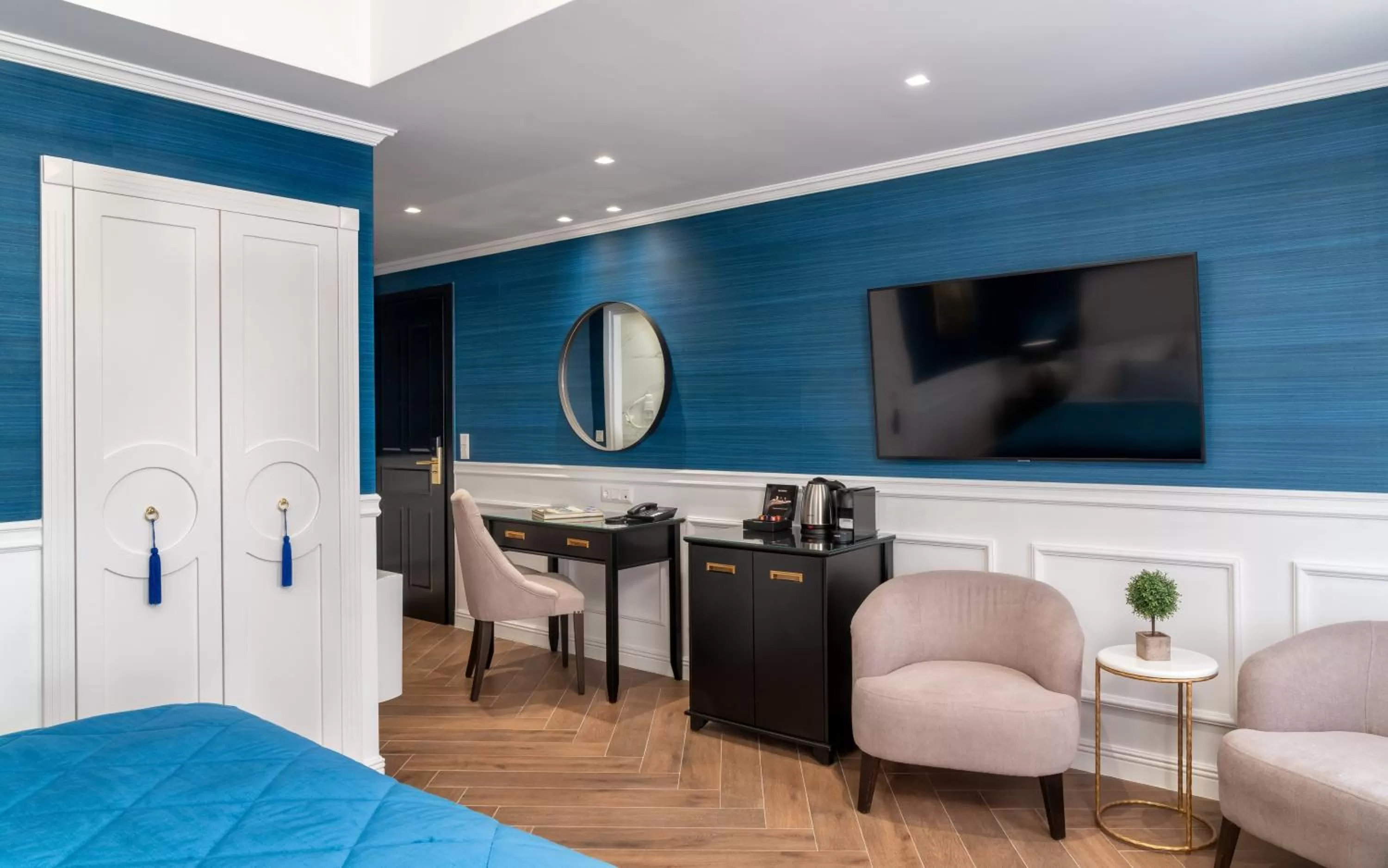 Seating area in Evripidou Suites