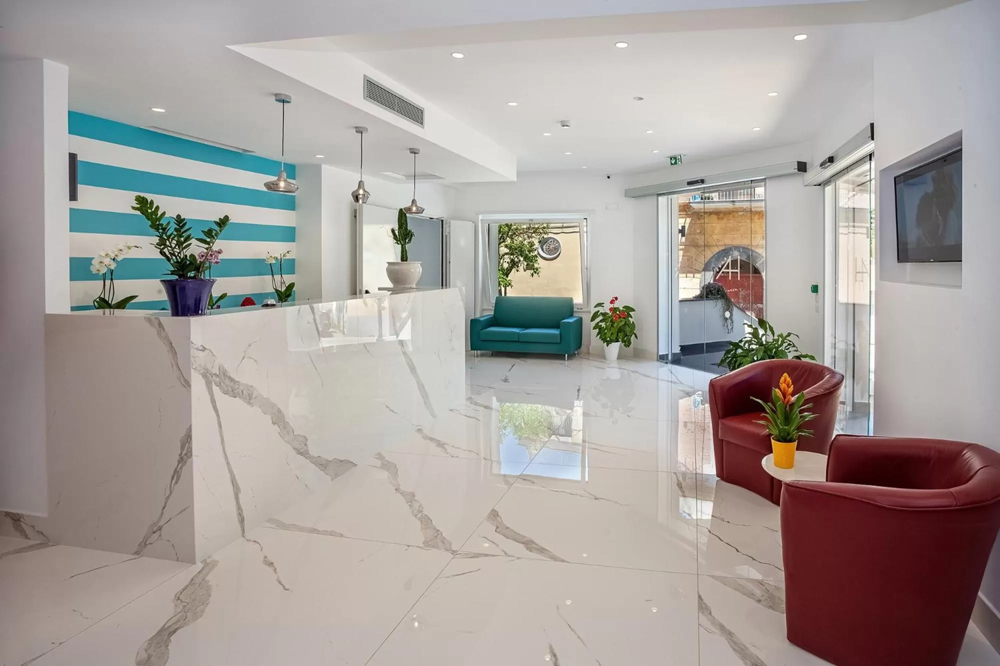 Lobby or reception in Hotel Angelina