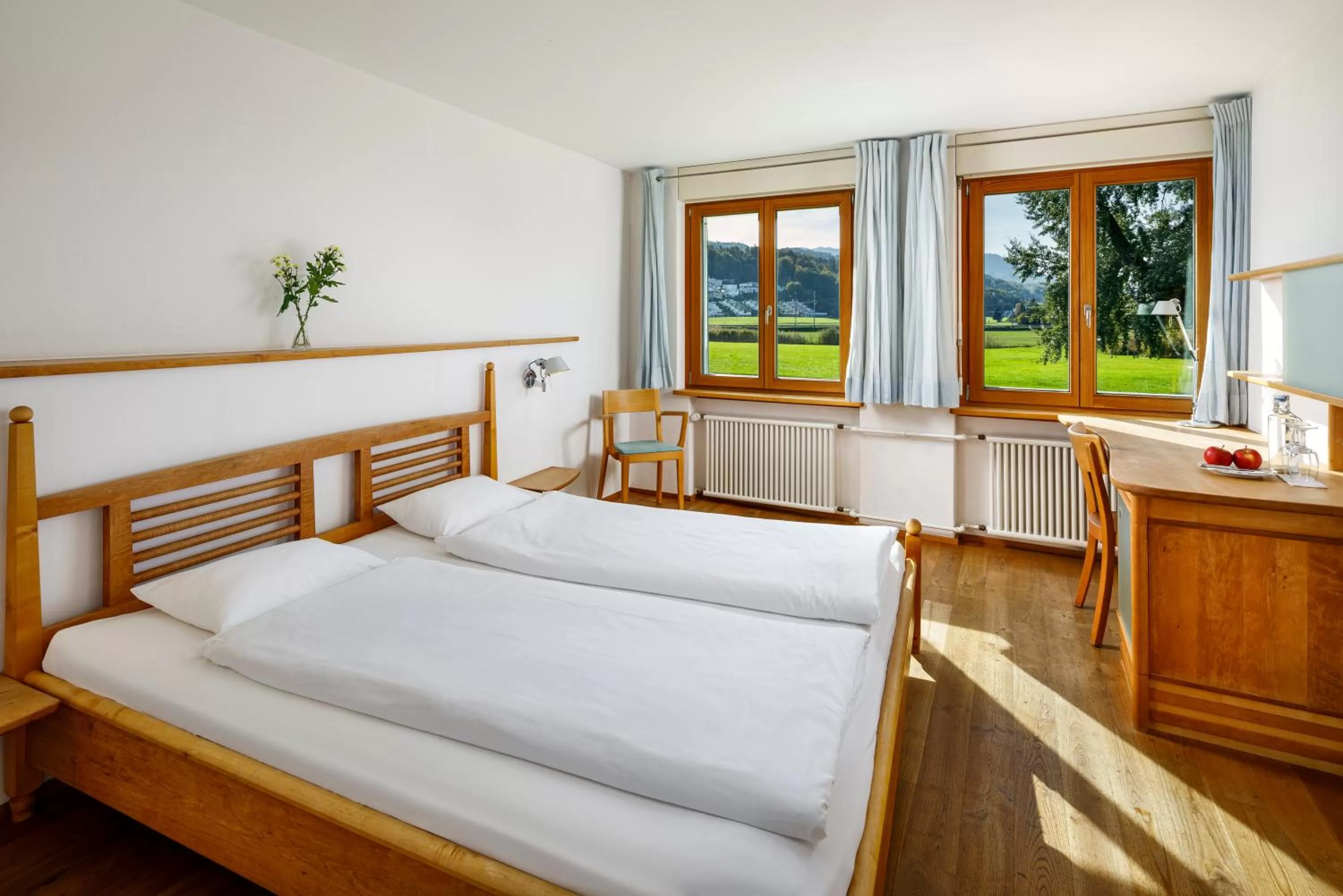 Bed in Hotel Restaurant Schiff