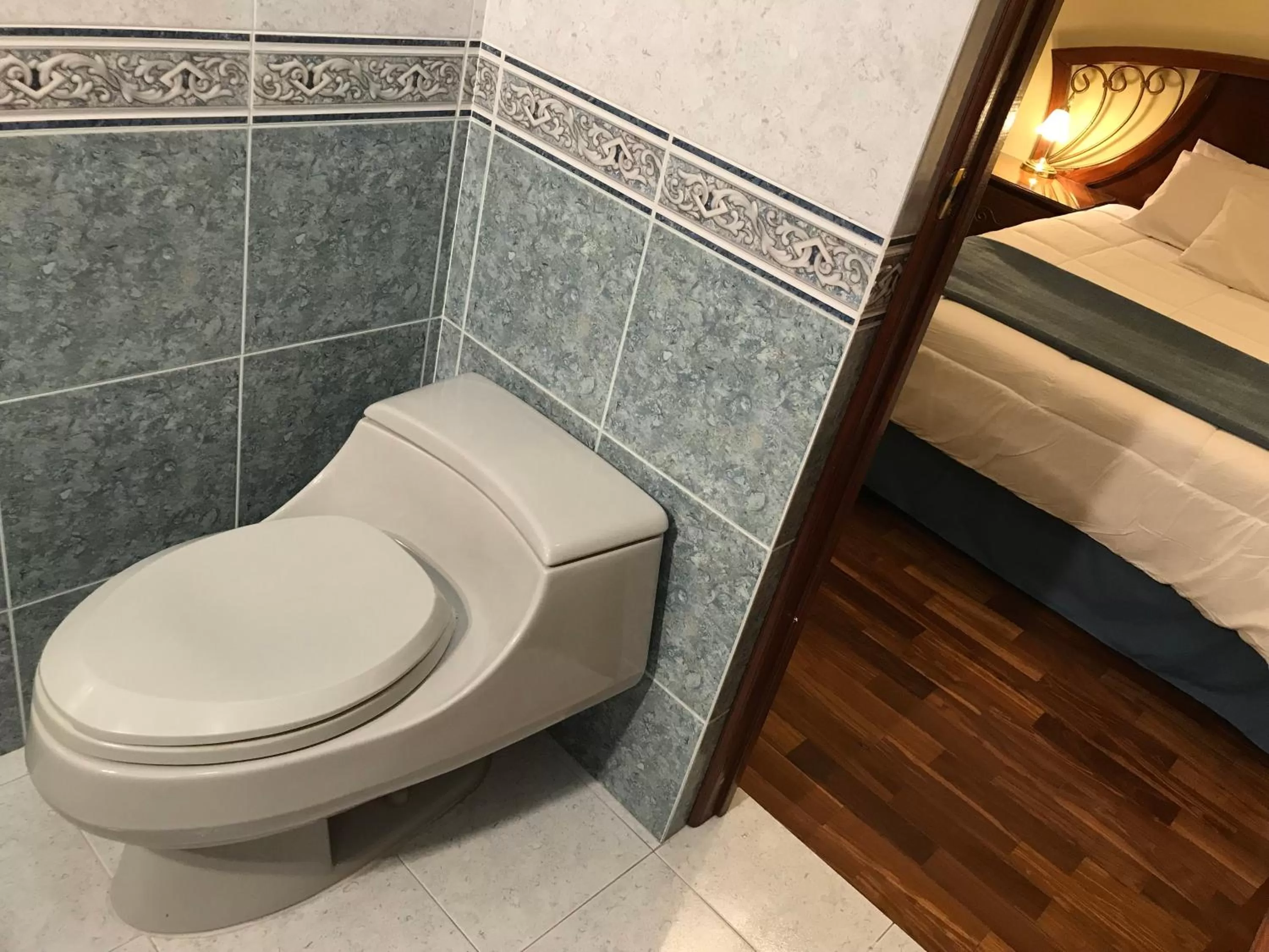 Bathroom, Bed in Hotel Belvedere