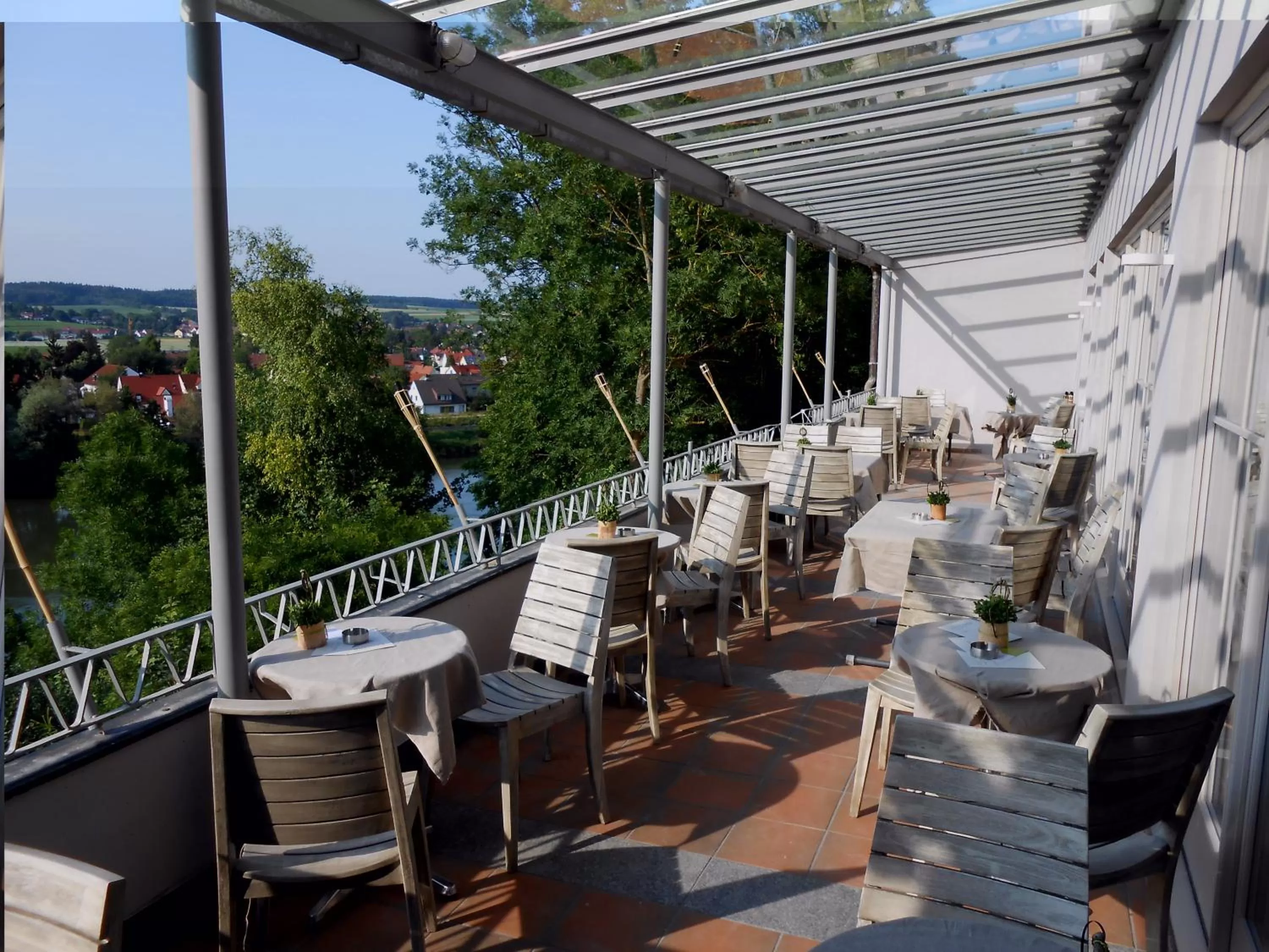 Balcony/Terrace in aussicht bio hotel restaurant cafe