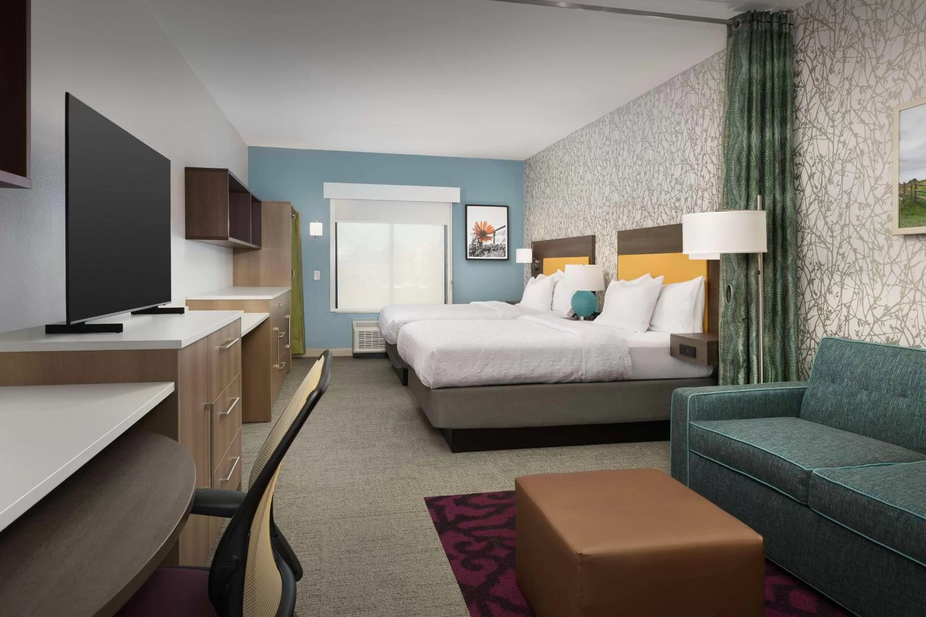 Living room, Bed in Home2 Suites By Hilton Flower Mound Dallas