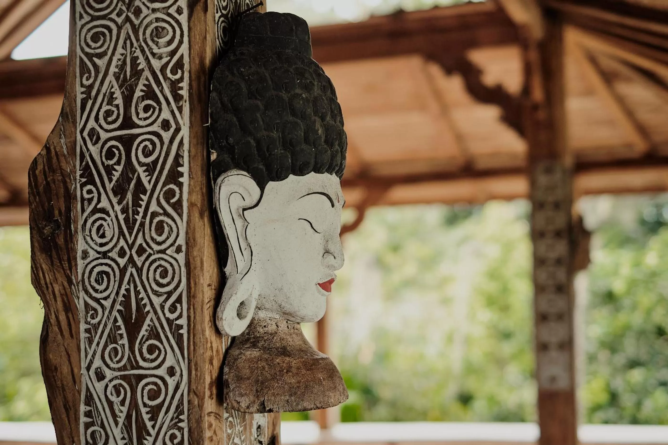 Decorative detail in Joglo Organik Guesthouse