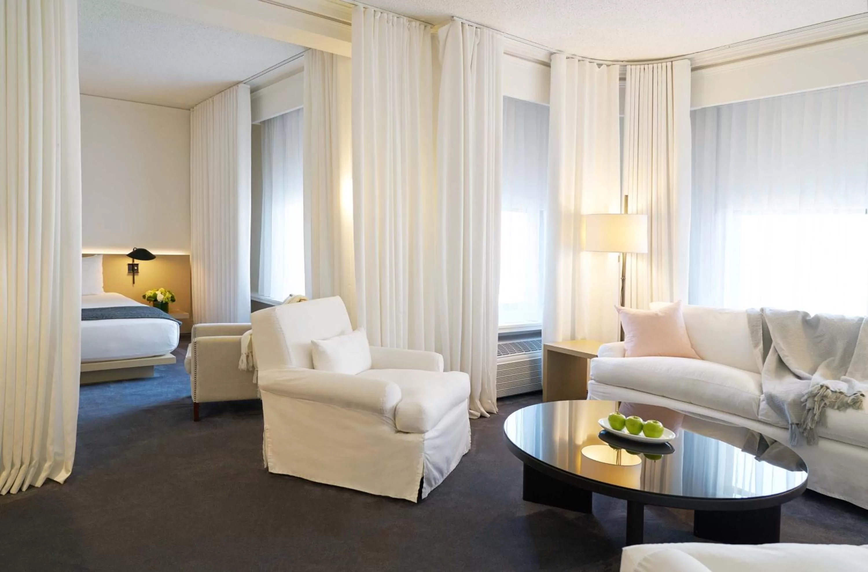 Seating area in Ambassador Chicago, part of JdV by Hyatt