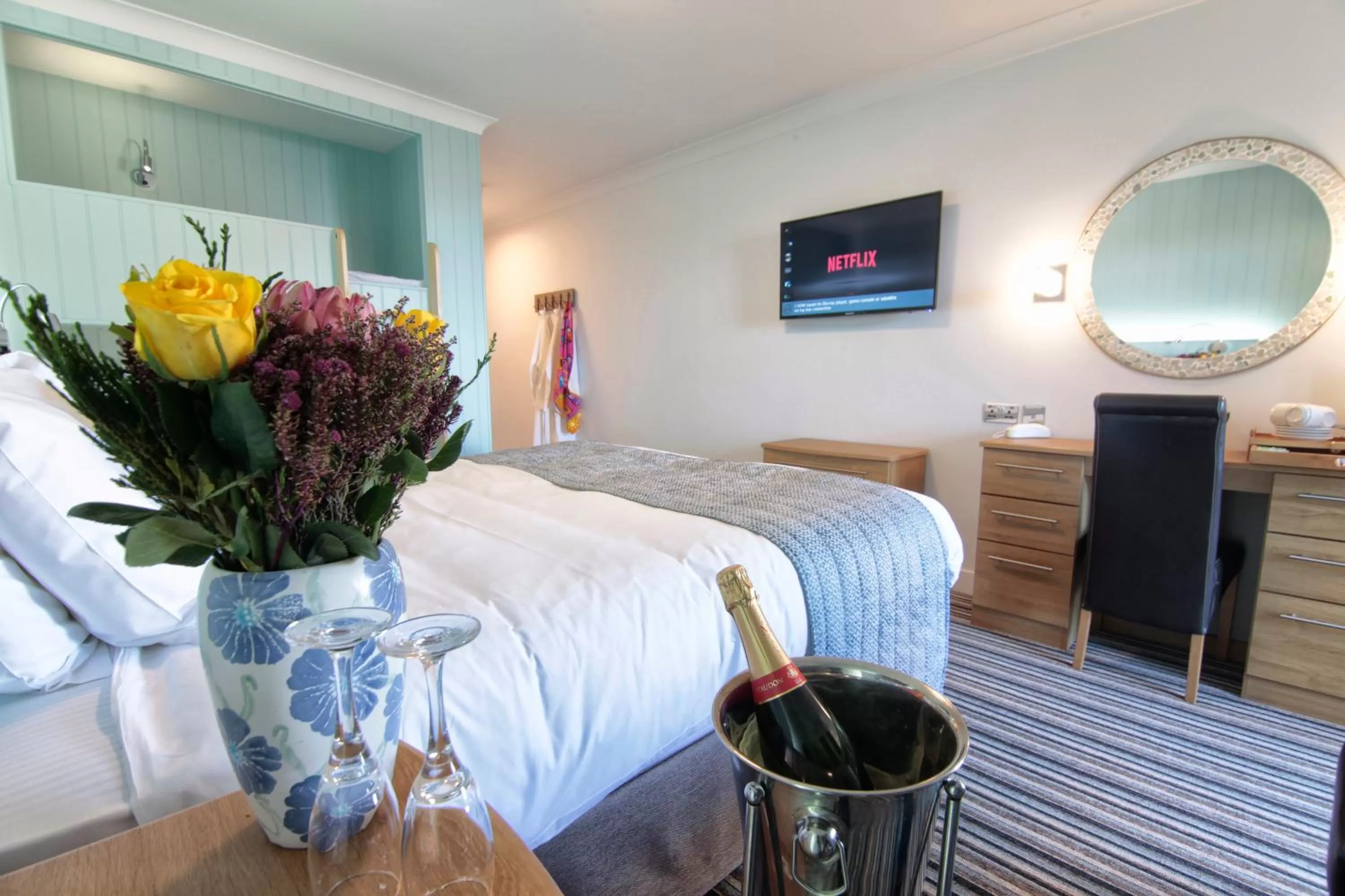 Decorative detail, Bed in Luccombe Hall Hotel