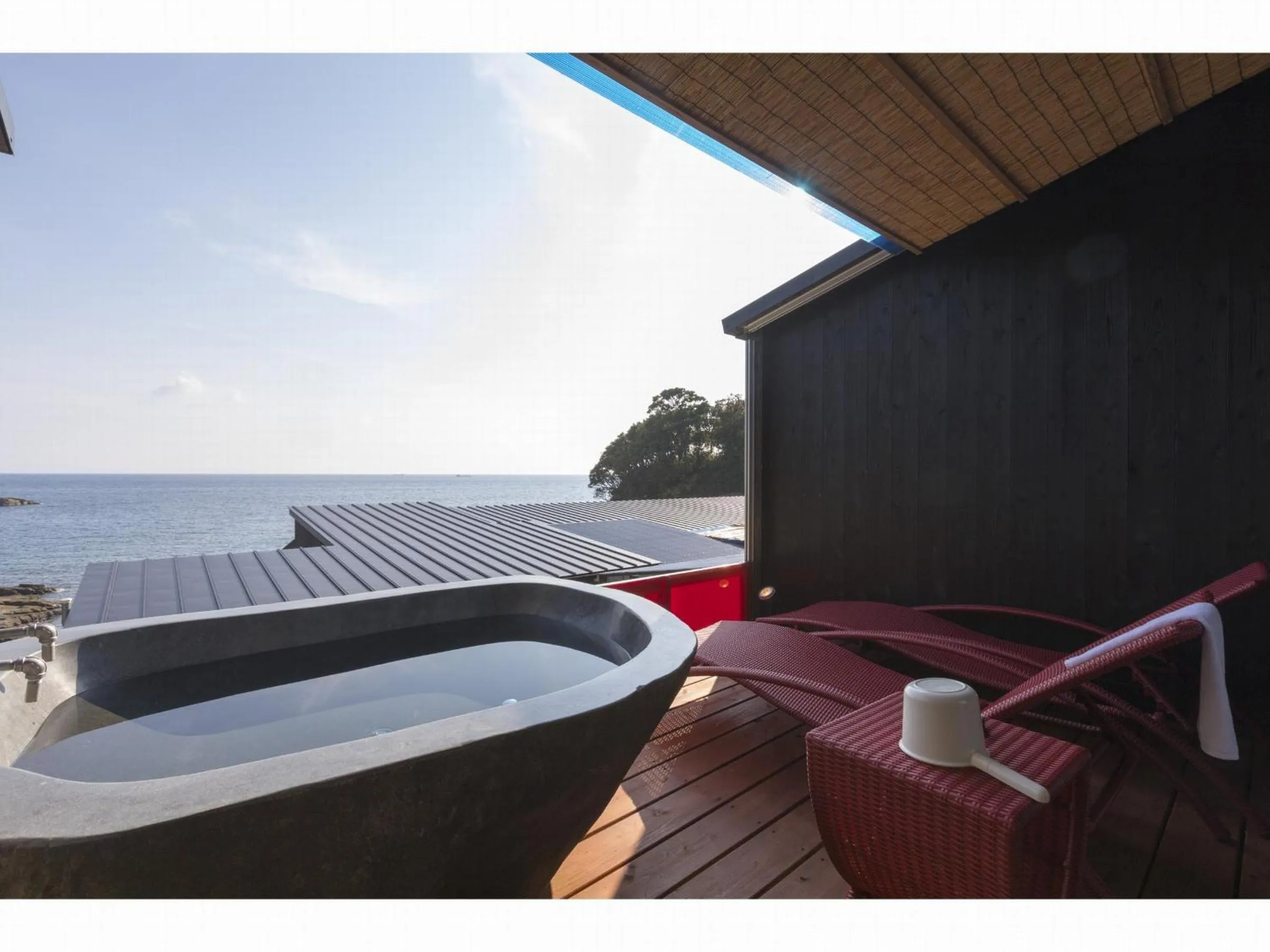 Open Air Bath in XYZ Private Spa and Seaside Resort