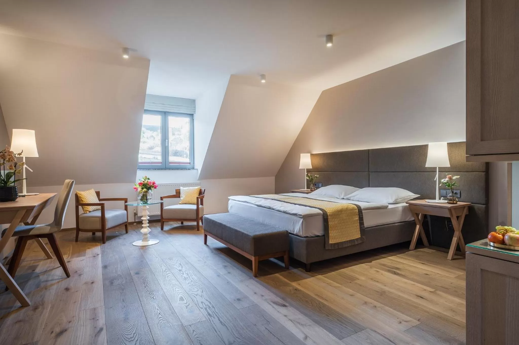 Bedroom, Bed in Hotel Turmhof